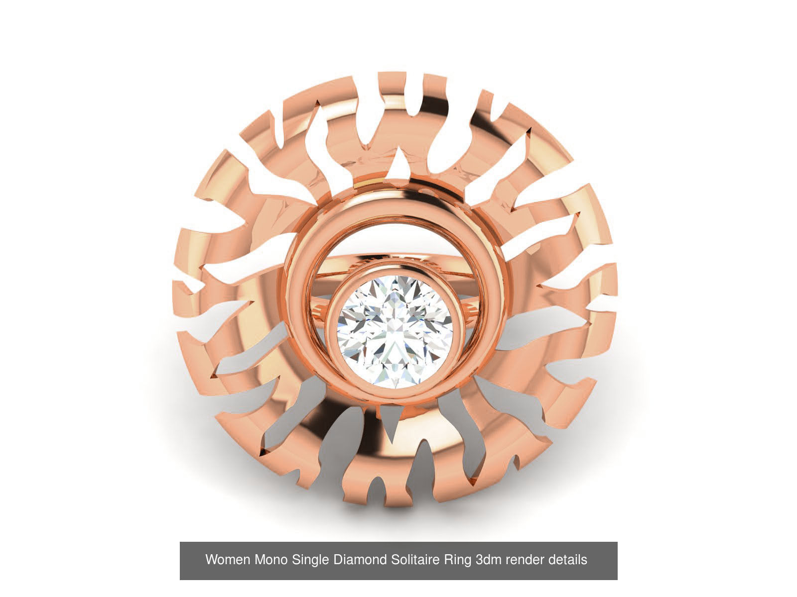 37 Women Mono Single Diamond Solitaire Ring models 3D Model Collection_15