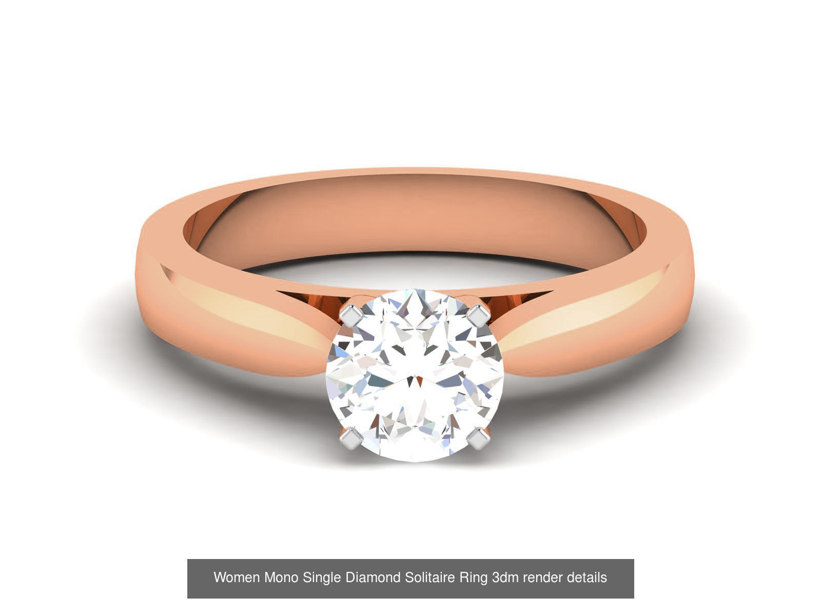 37 Women Mono Single Diamond Solitaire Ring models 3D Model Collection_1