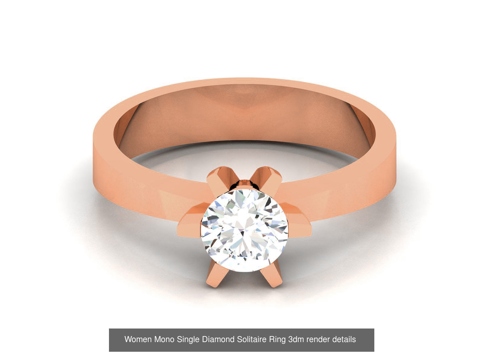 37 Women Mono Single Diamond Solitaire Ring models 3D Model Collection_20