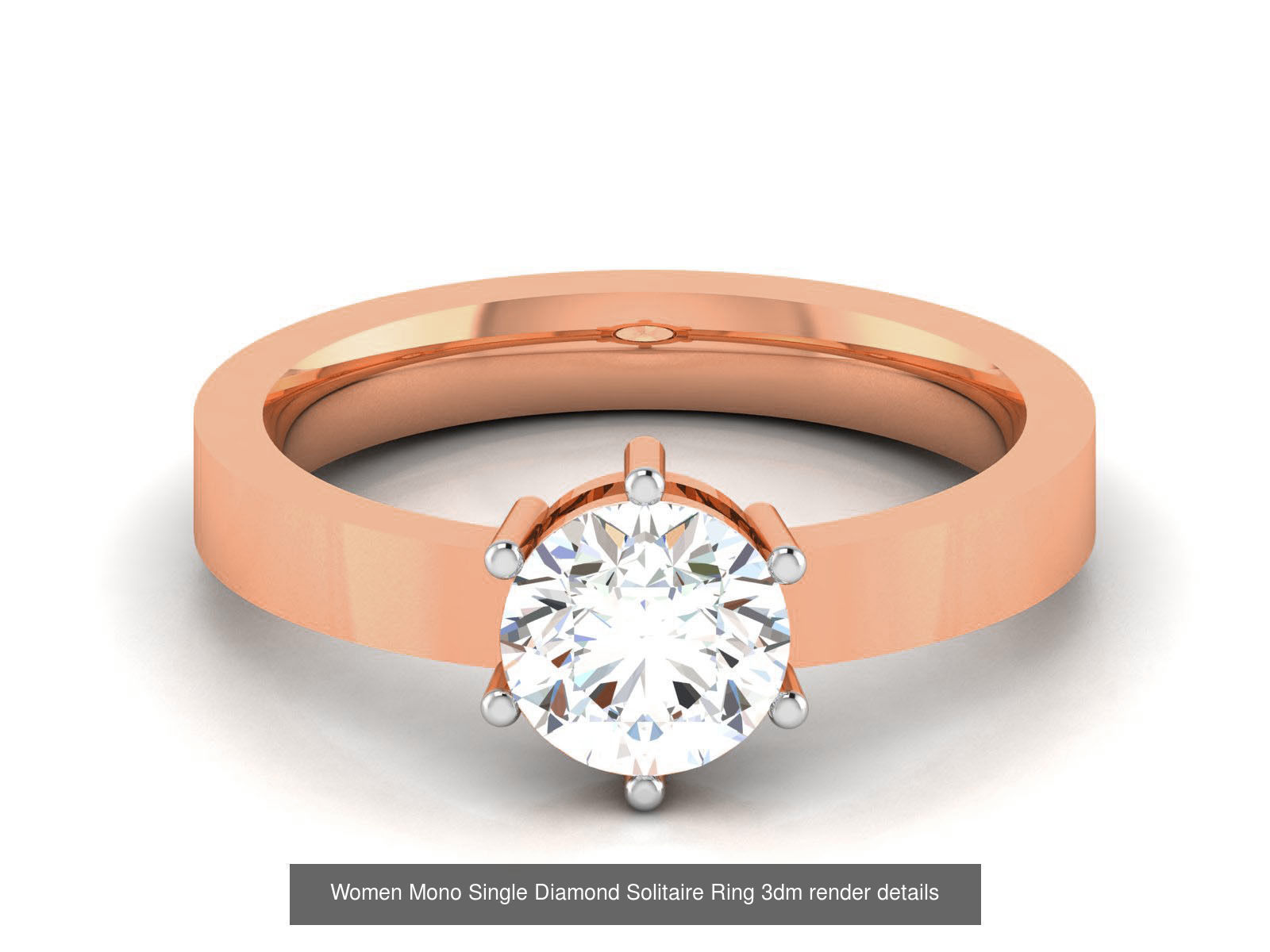 37 Women Mono Single Diamond Solitaire Ring models 3D Model Collection_29