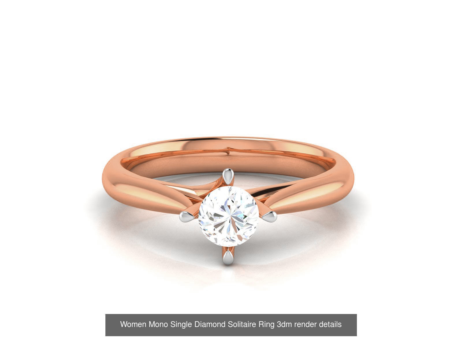 37 Women Mono Single Diamond Solitaire Ring models 3D Model Collection_24