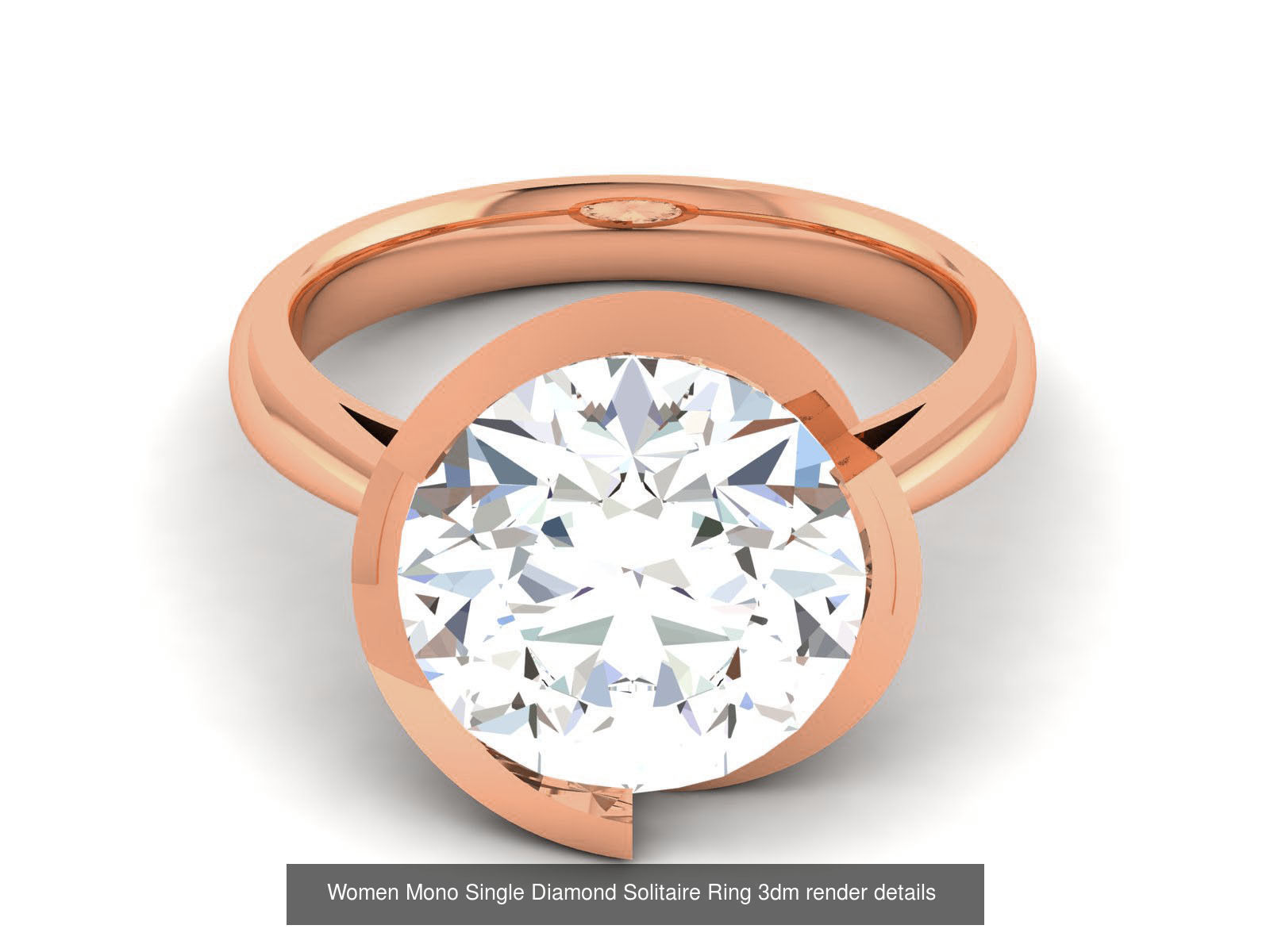 37 Women Mono Single Diamond Solitaire Ring models 3D Model Collection_5