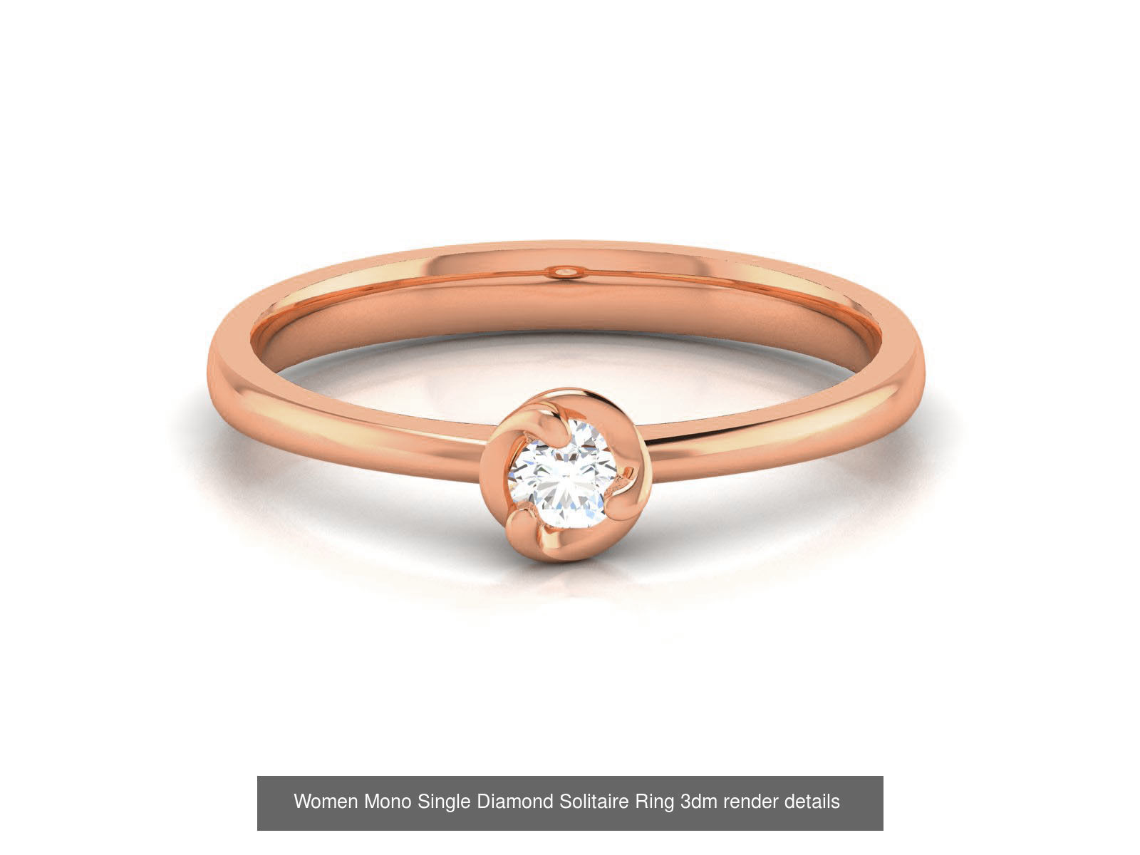 37 Women Mono Single Diamond Solitaire Ring models 3D Model Collection_19