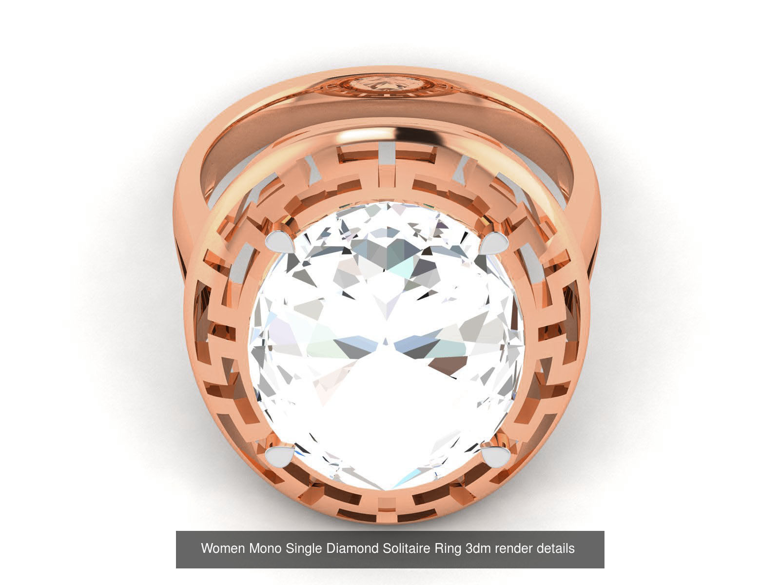 37 Women Mono Single Diamond Solitaire Ring models 3D Model Collection_14