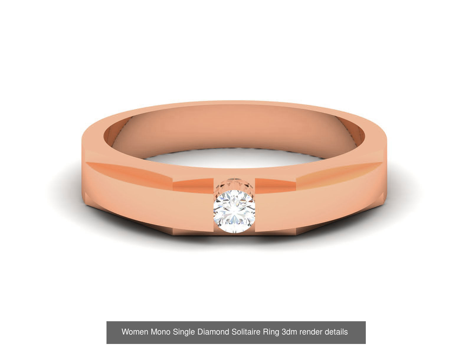 37 Women Mono Single Diamond Solitaire Ring models 3D Model Collection_18