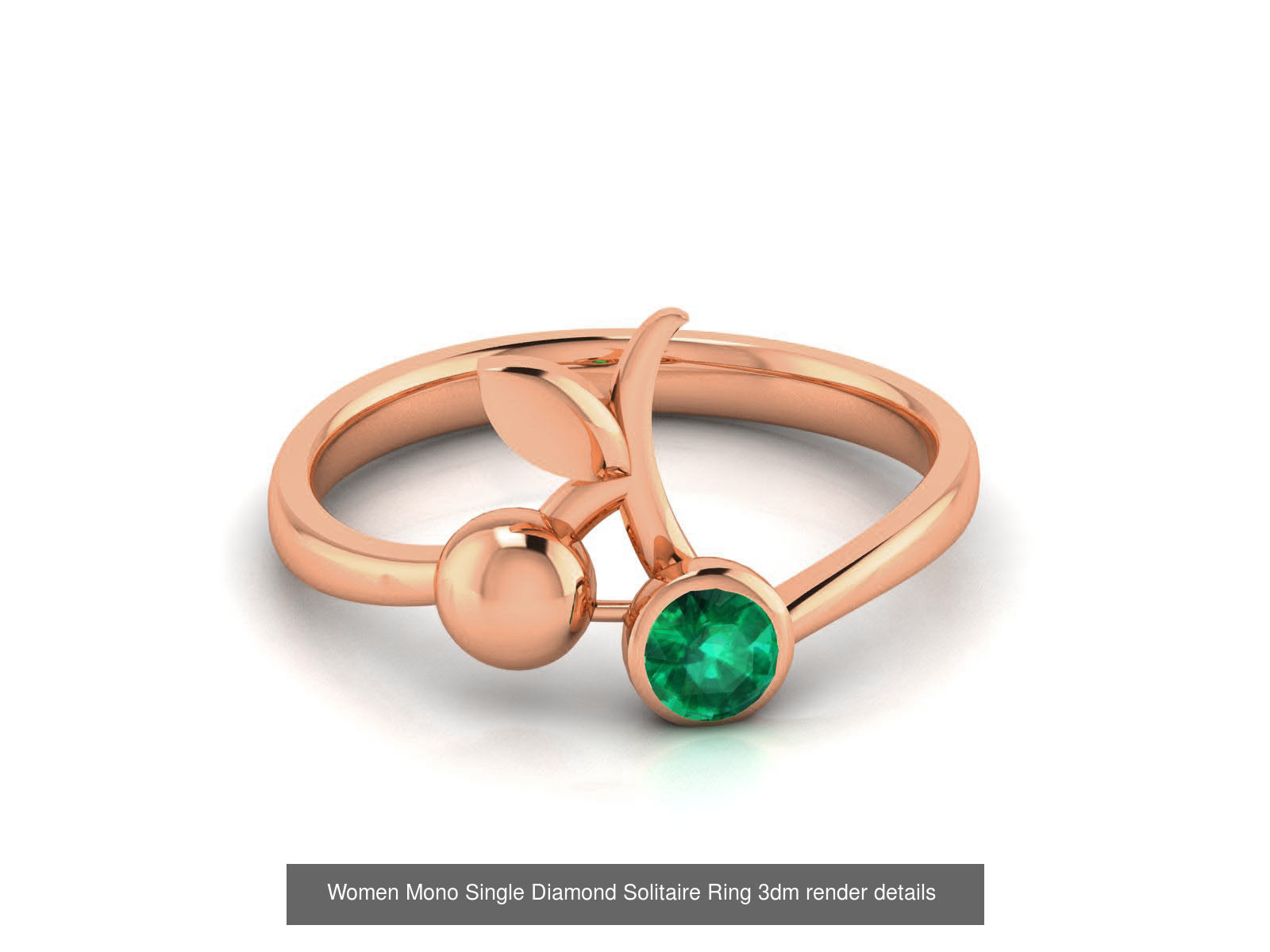 37 Women Mono Single Diamond Solitaire Ring models 3D Model Collection_16