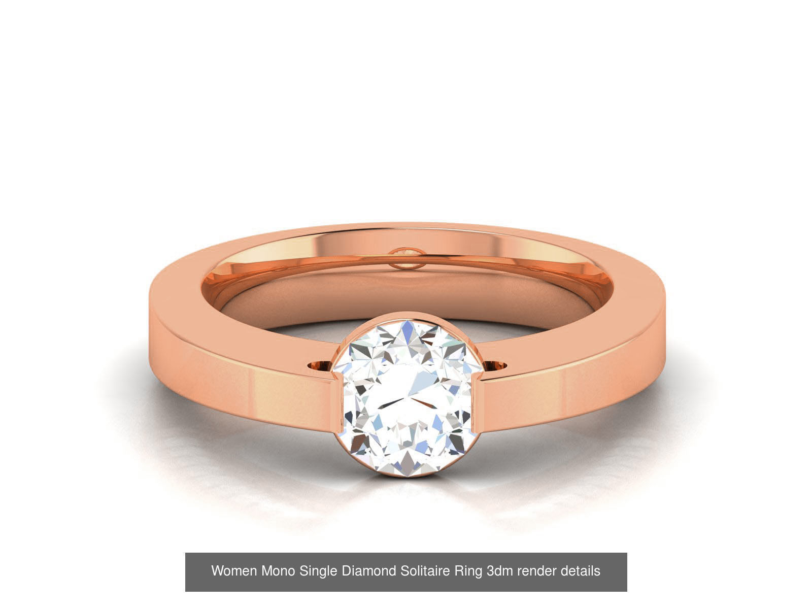 37 Women Mono Single Diamond Solitaire Ring models 3D Model Collection_8