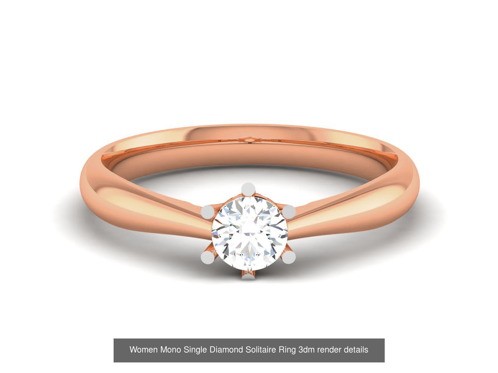 37 Women Mono Single Diamond Solitaire Ring models 3D Model Collection_30