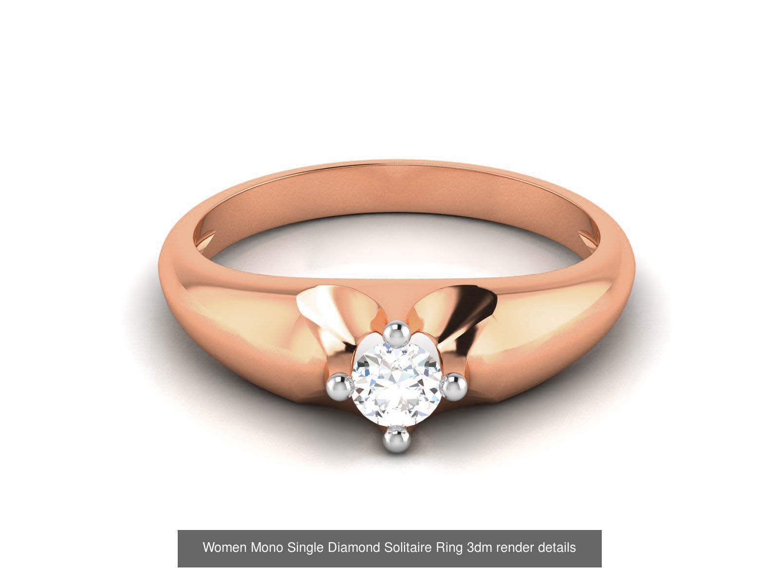 37 Women Mono Single Diamond Solitaire Ring models 3D Model Collection_6