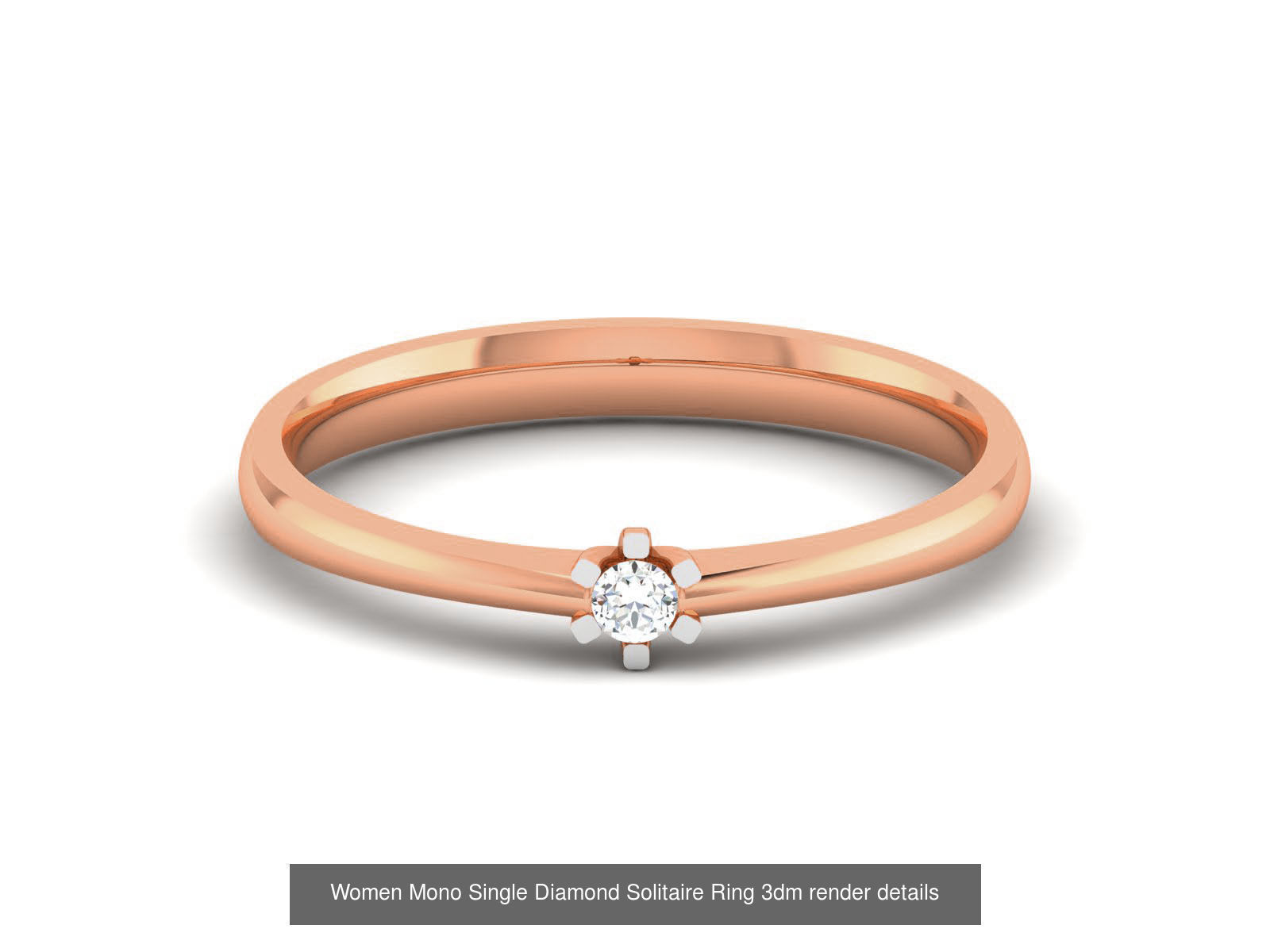 37 Women Mono Single Diamond Solitaire Ring models 3D Model Collection_32