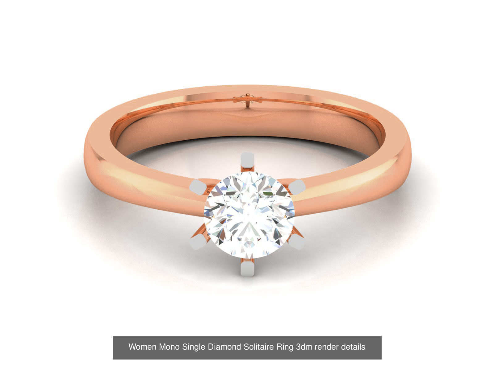 37 Women Mono Single Diamond Solitaire Ring models 3D Model Collection_22