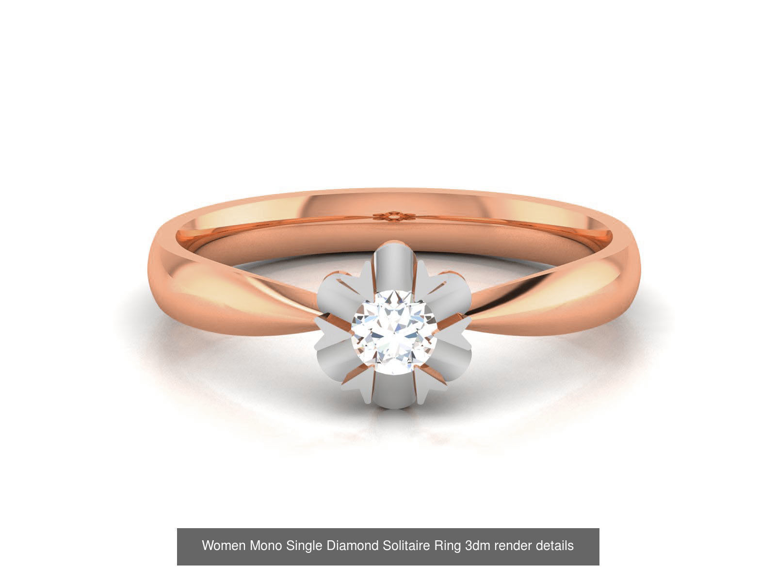 37 Women Mono Single Diamond Solitaire Ring models 3D Model Collection_4