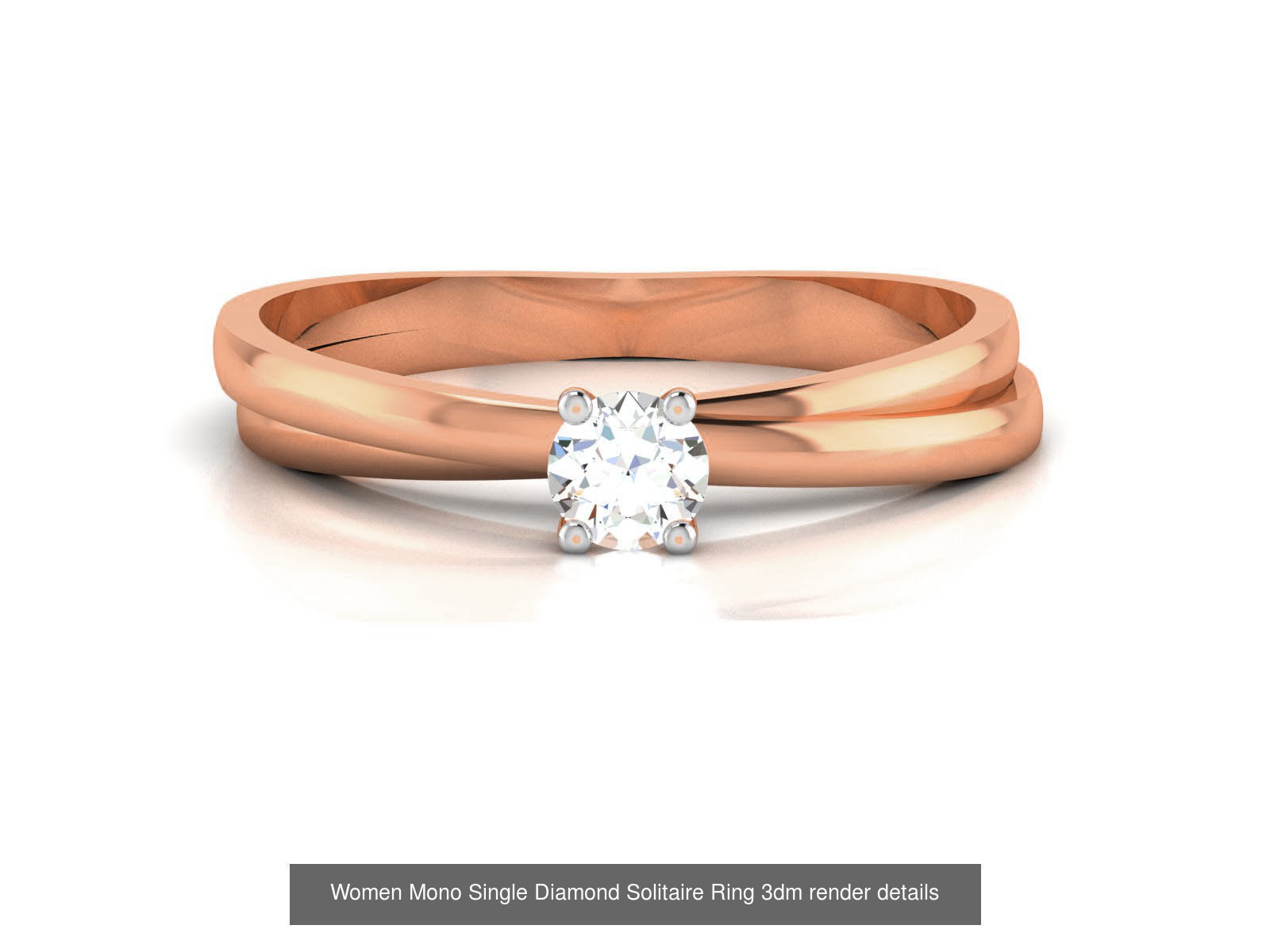 37 Women Mono Single Diamond Solitaire Ring models 3D Model Collection_33