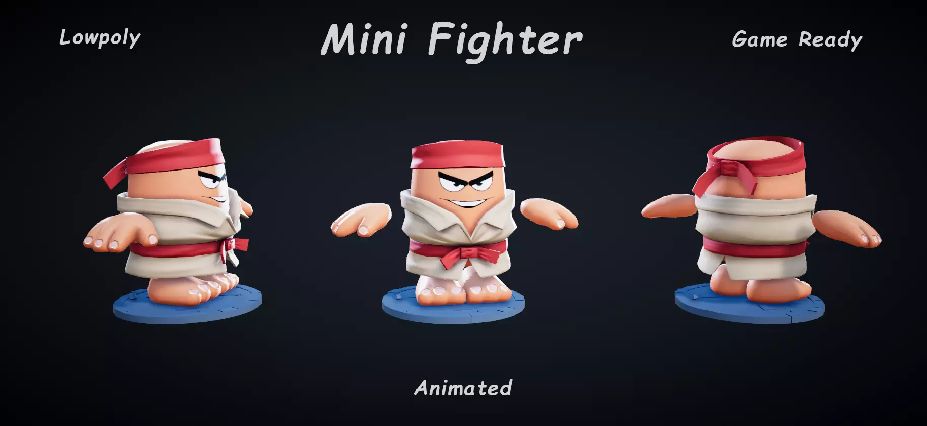 Low poly Mini Fighter Low-poly 3D model