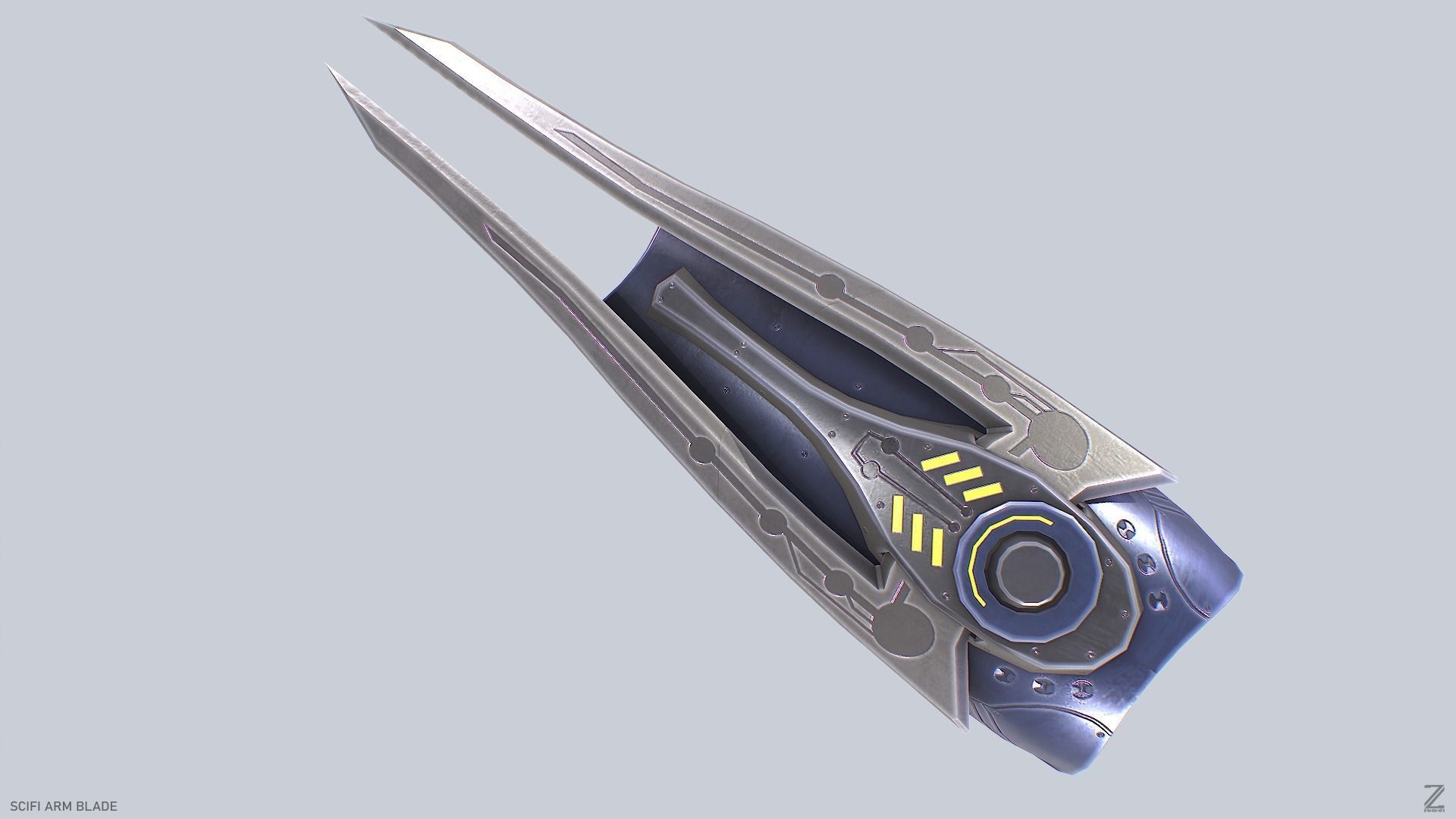 Scifi arm blade Low-poly 3D model_5