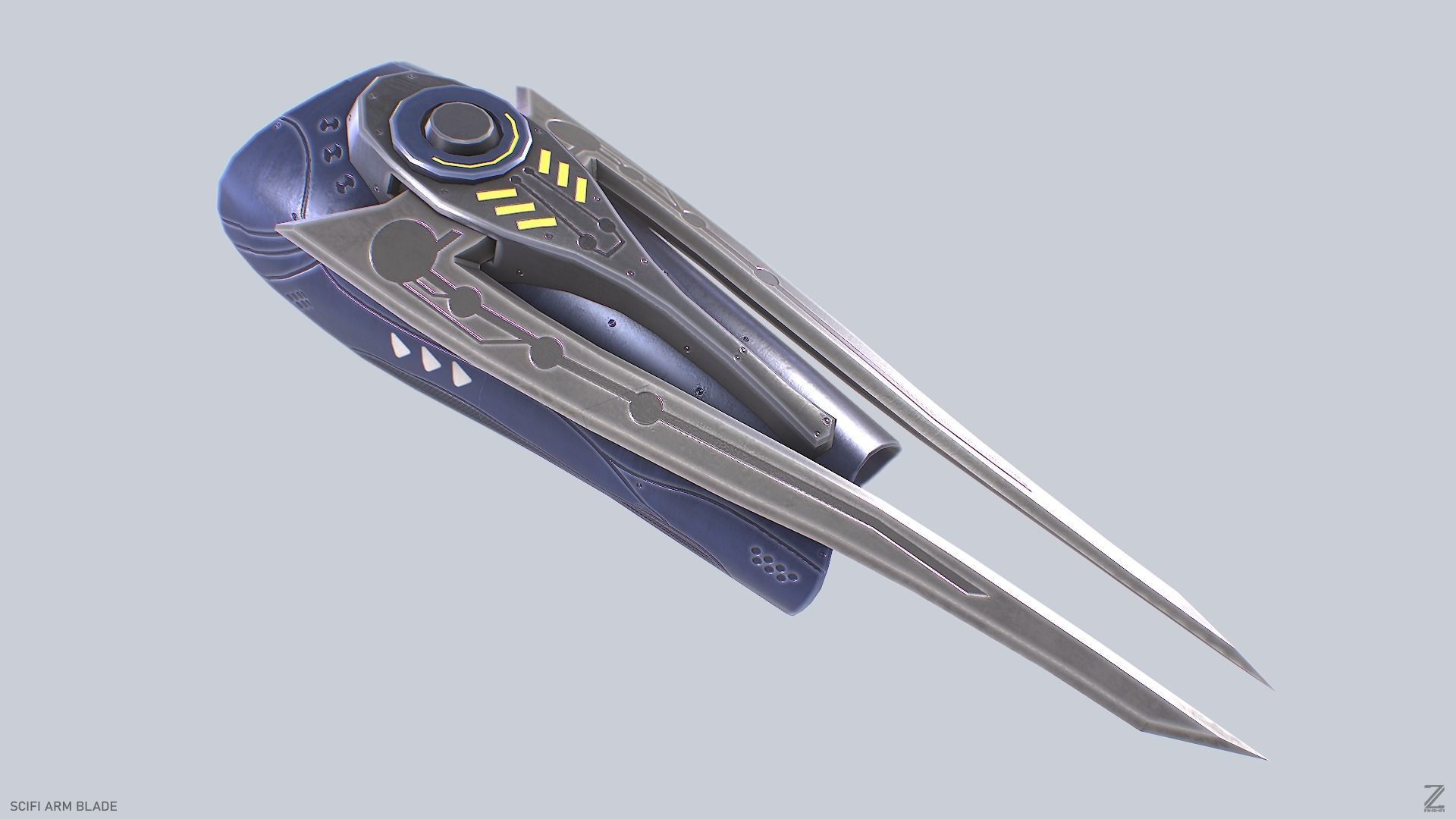 Scifi arm blade Low-poly 3D model_3