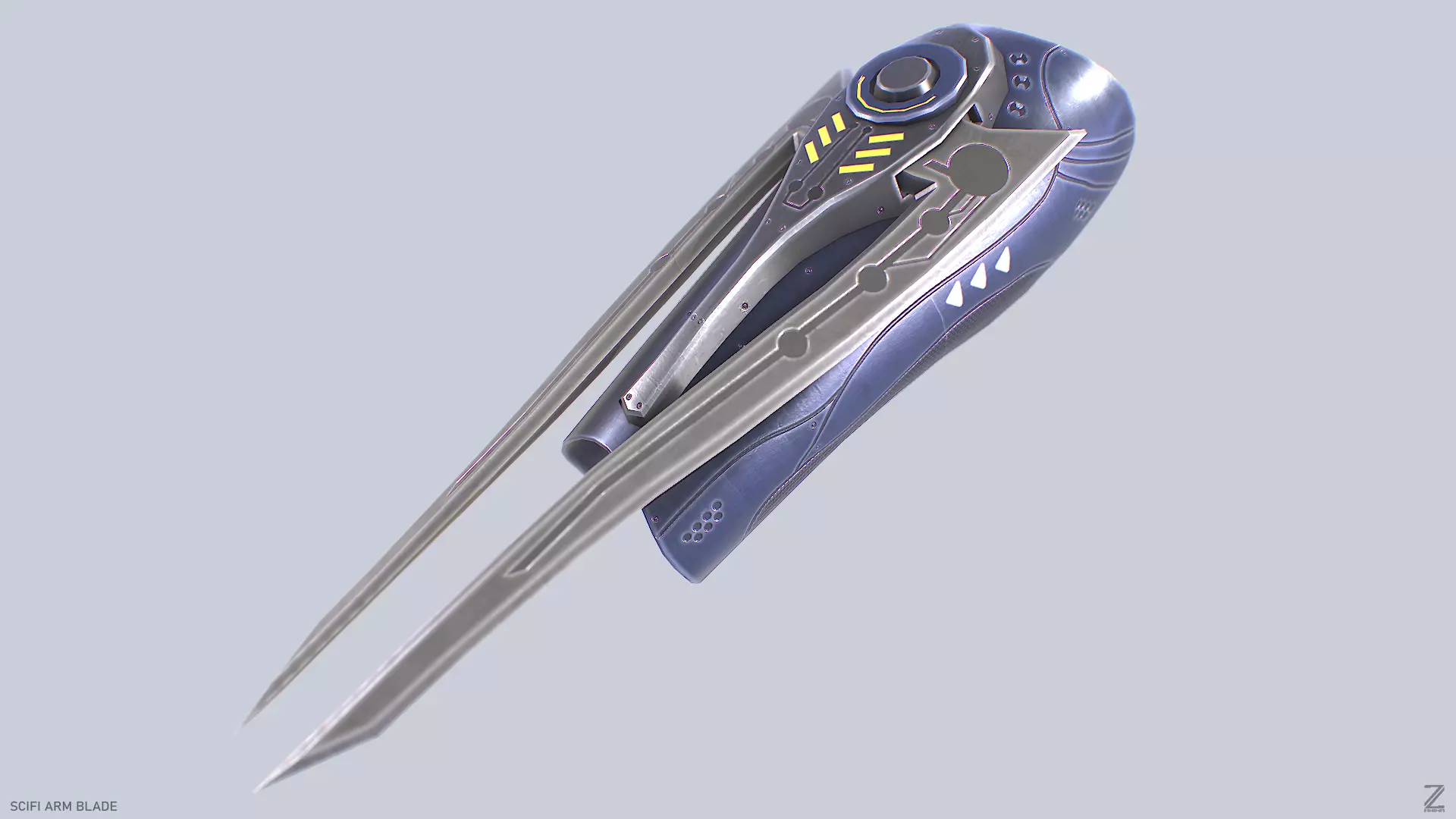 Scifi arm blade Low-poly 3D model_0