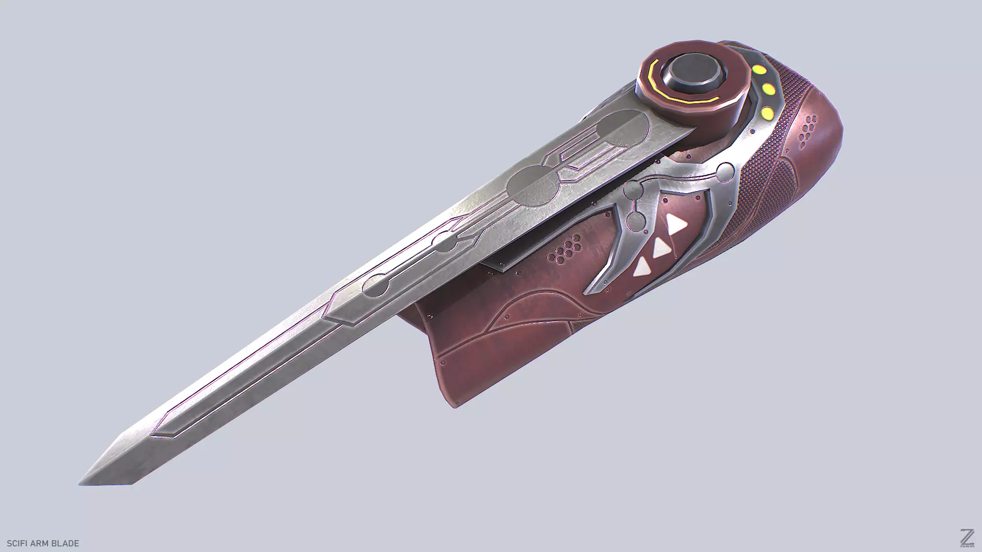 Scifi arm blade Low-poly 3D model_0