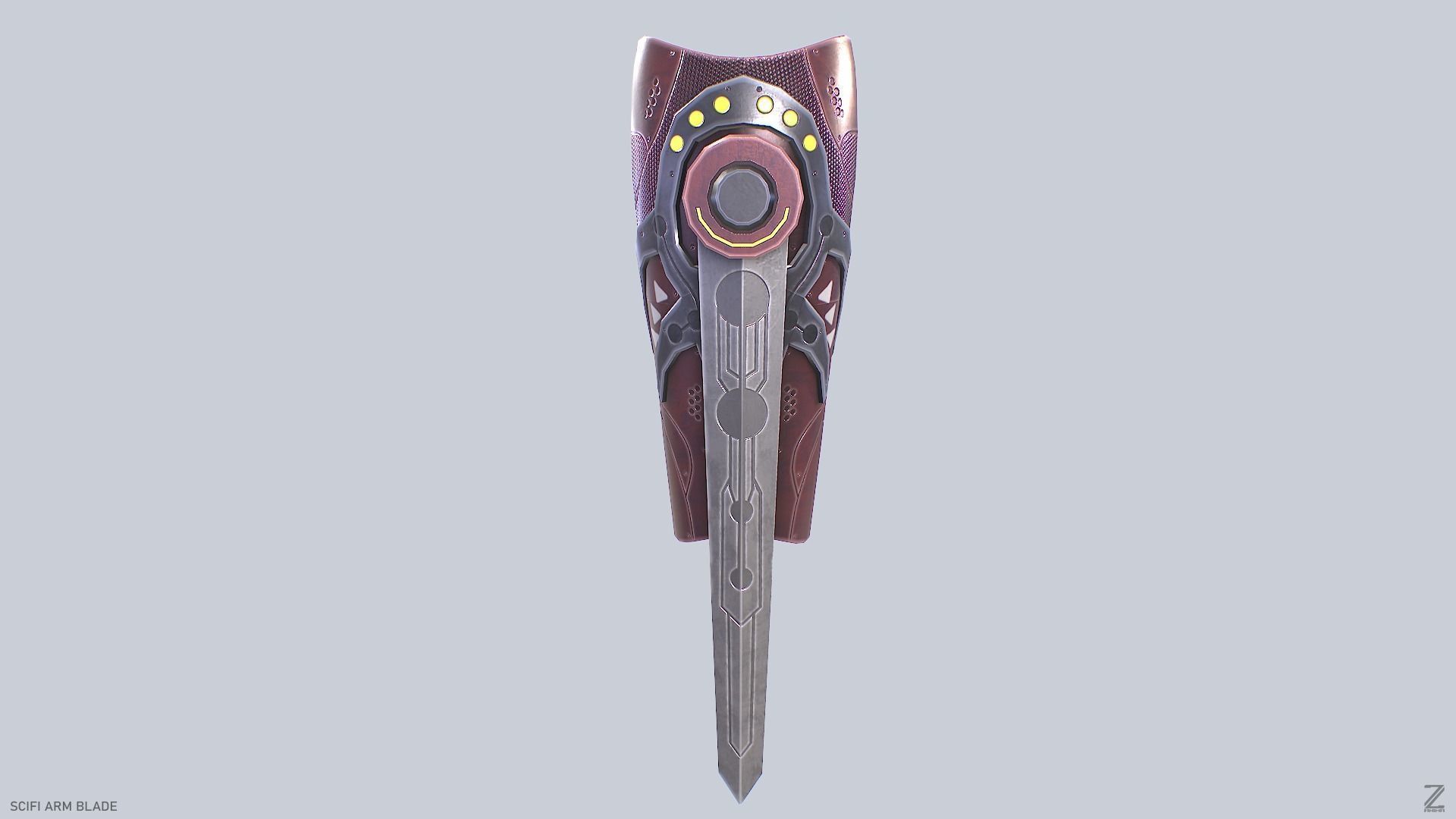 Scifi arm blade Low-poly 3D model_1