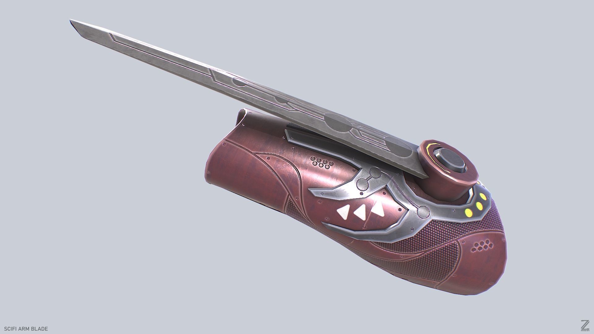 Scifi arm blade Low-poly 3D model_4