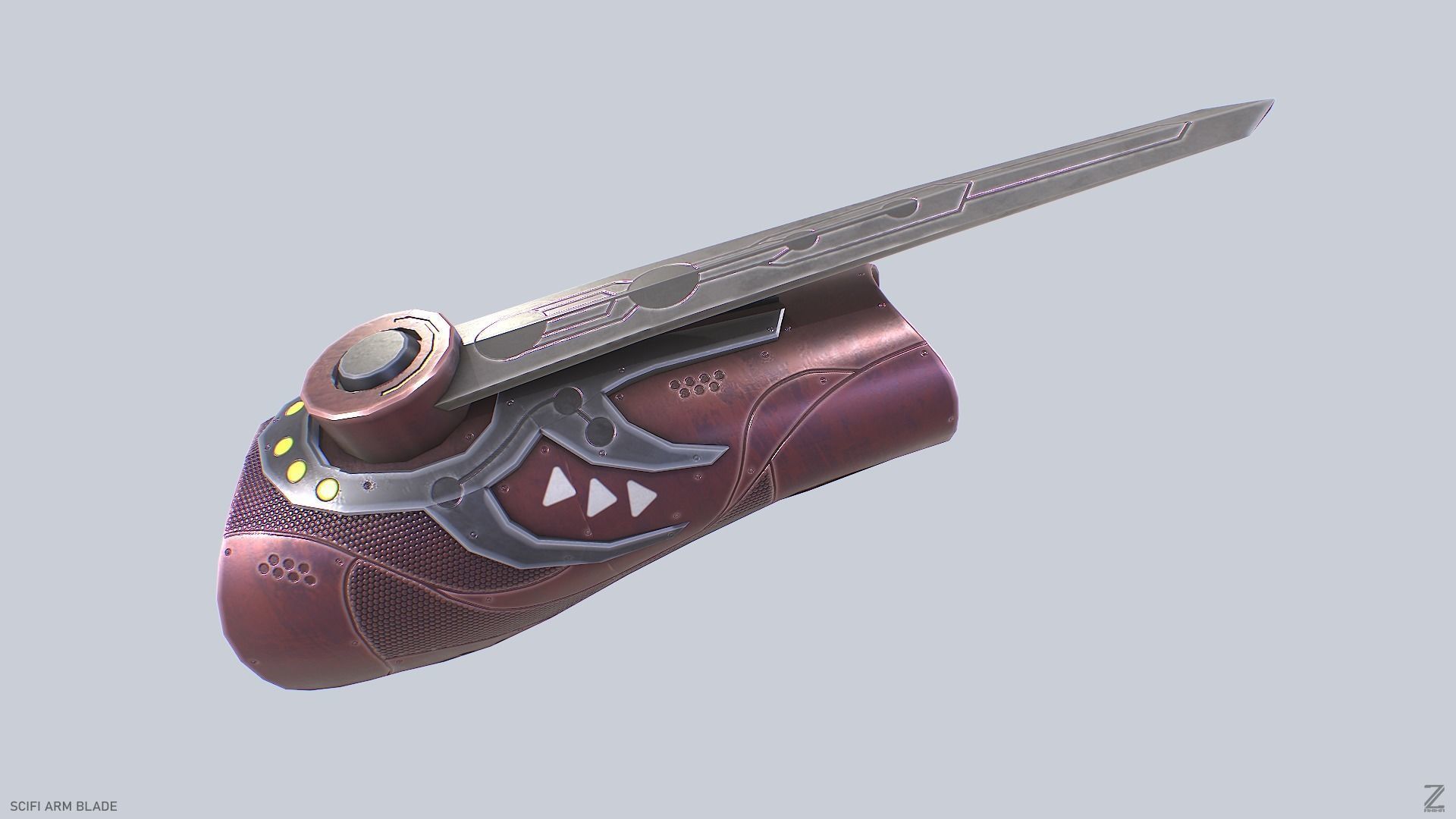 Scifi arm blade Low-poly 3D model_7