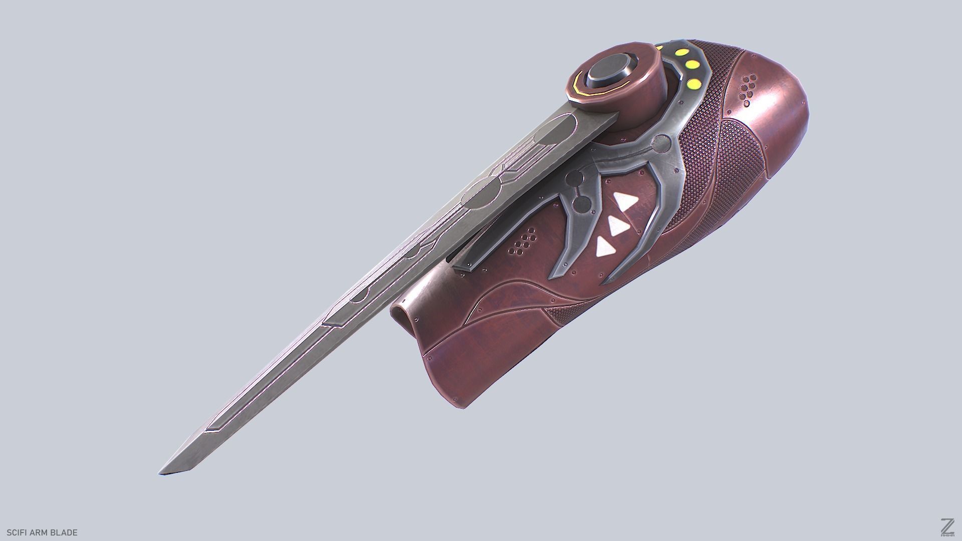 Scifi arm blade Low-poly 3D model_3