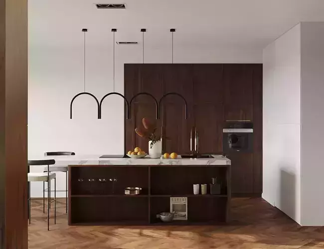 Modern residential interior 03 | 3D model - 3D model önizlemesi