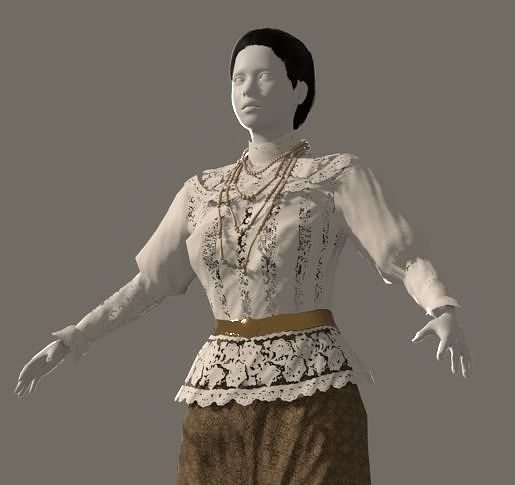 Thai-Victorian-Clothing Low-poly 3D model