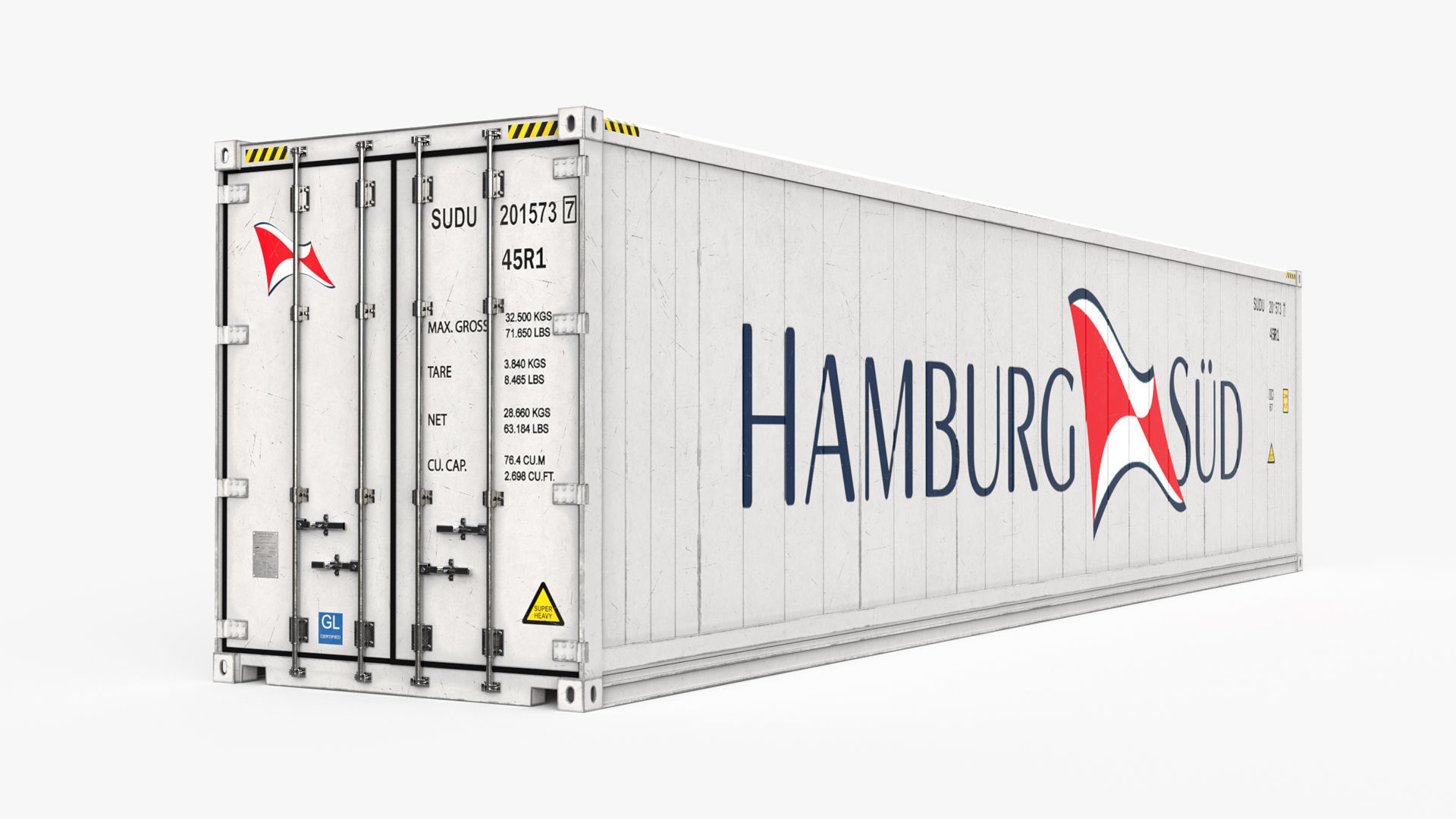 40ft  HAMBURG SUD Container Reefer CARRIER  3D model_5