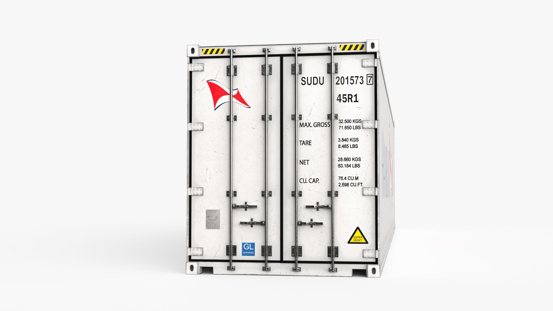 40ft  HAMBURG SUD Container Reefer CARRIER  3D model_6