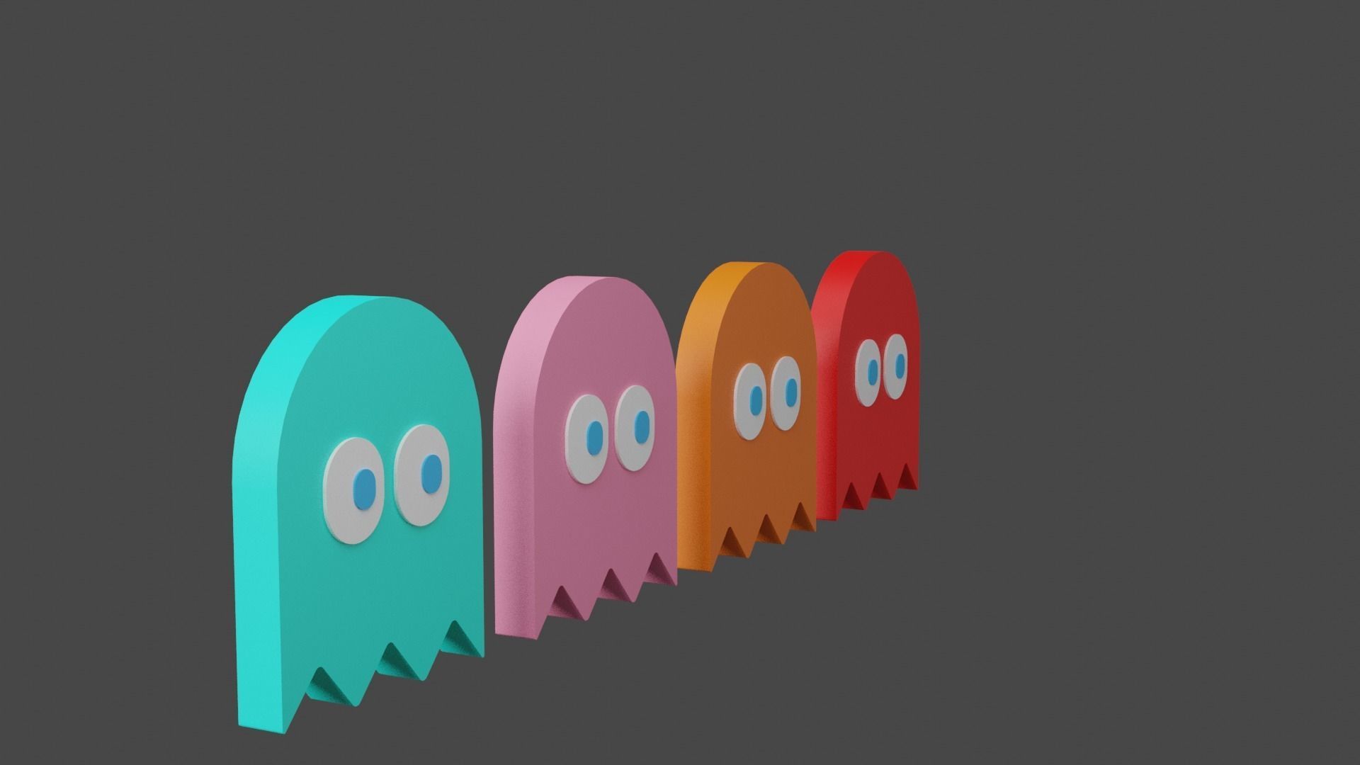Pacman Ghost Low-poly 3D model_4