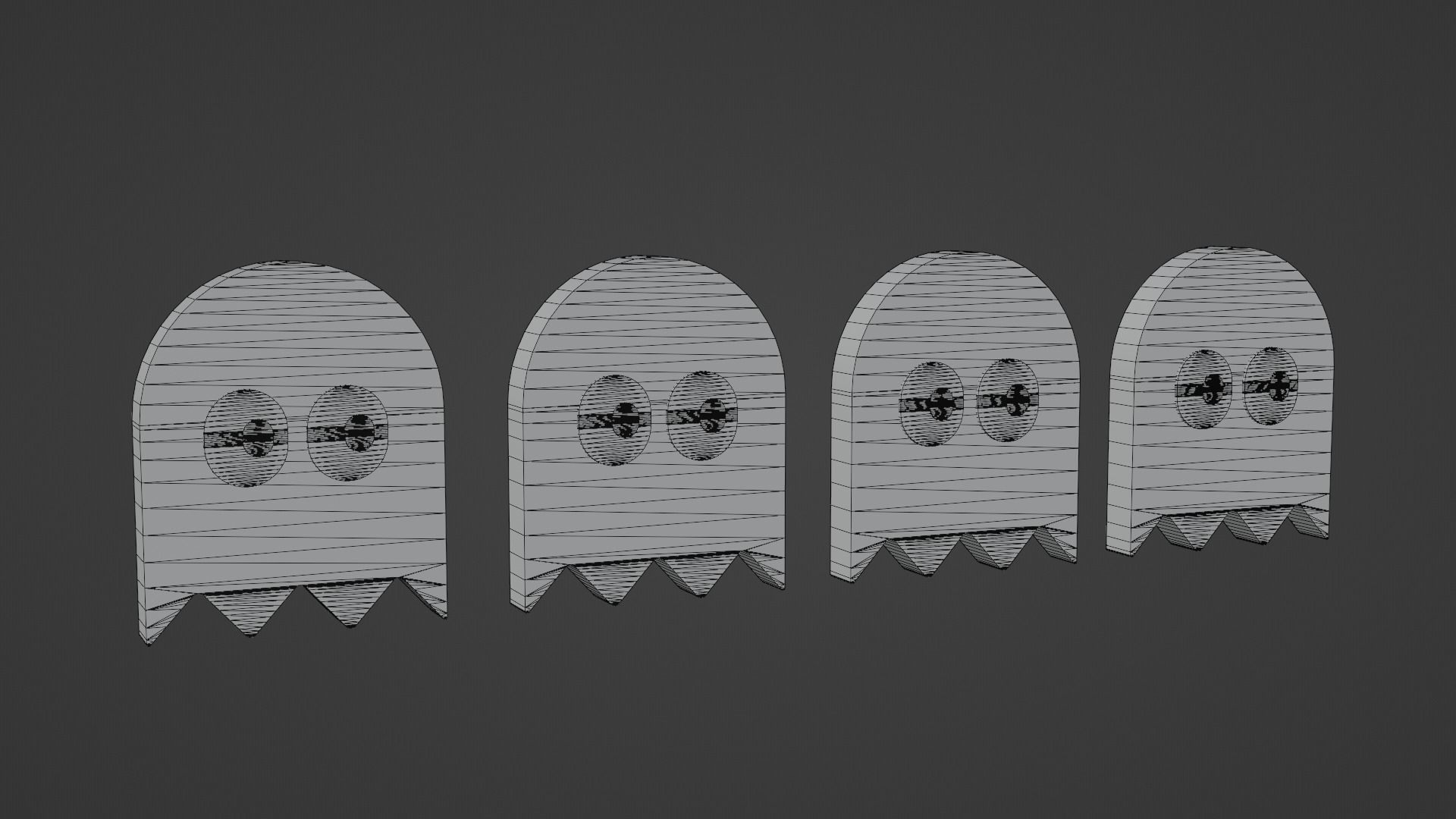Pacman Ghost Low-poly 3D model_16