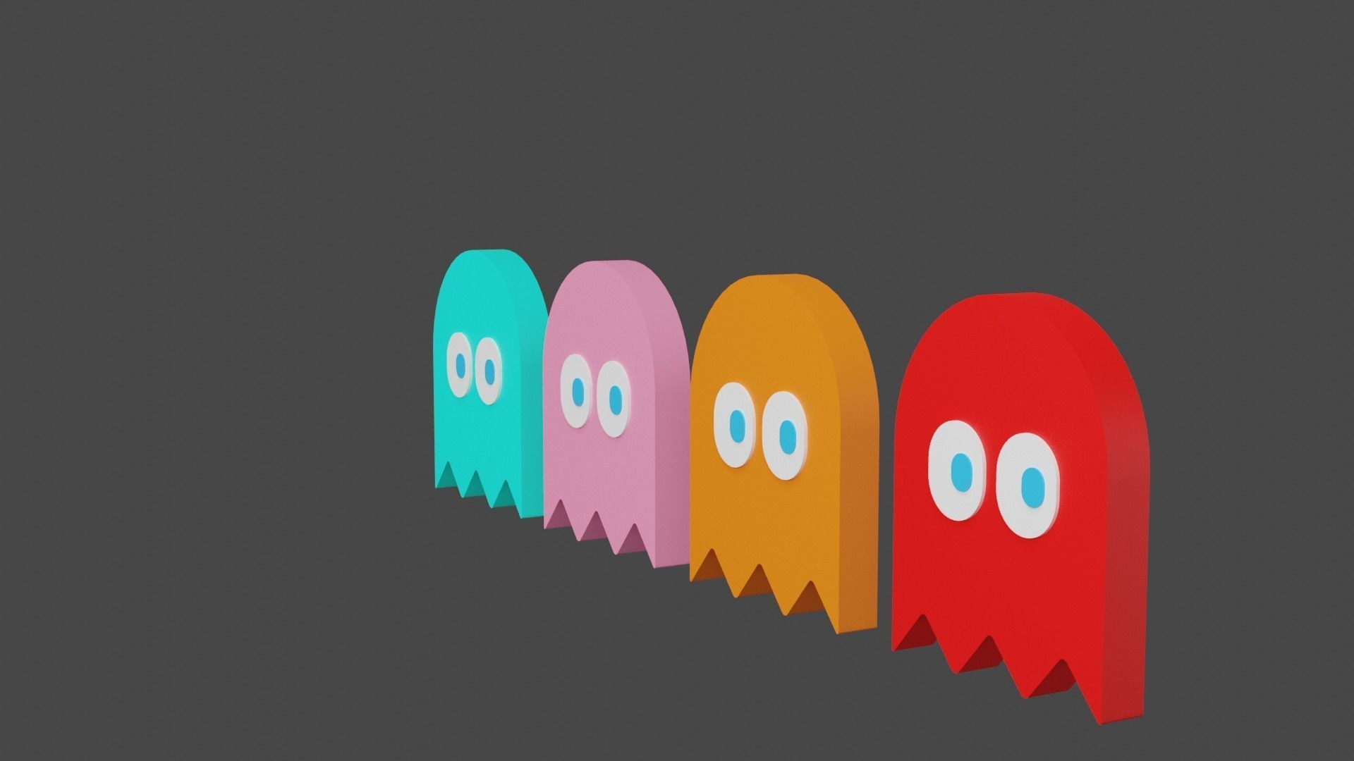 Pacman Ghost Low-poly 3D model_11