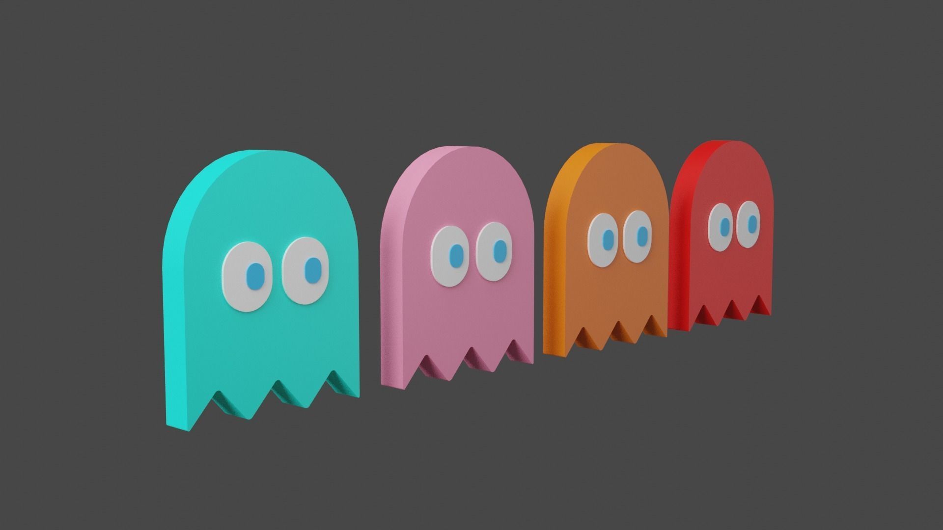 Pacman Ghost Low-poly 3D model_15