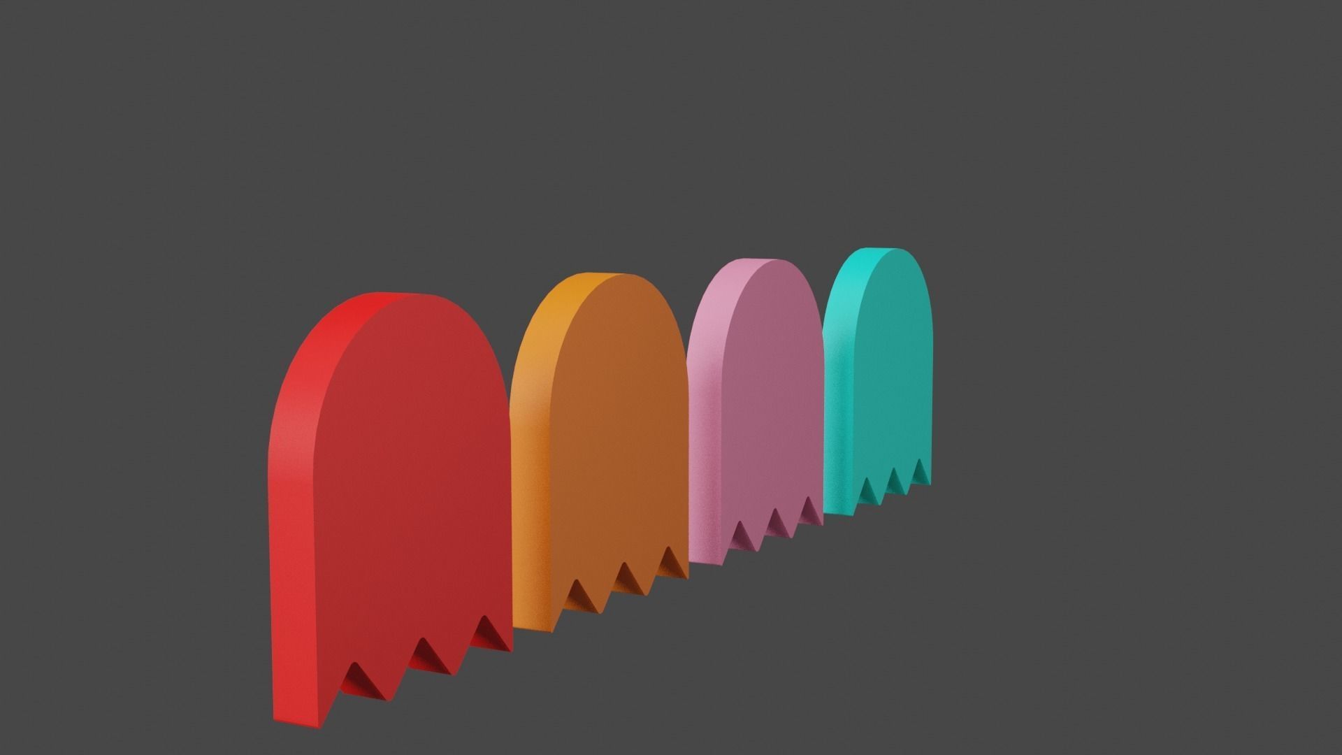 Pacman Ghost Low-poly 3D model_10