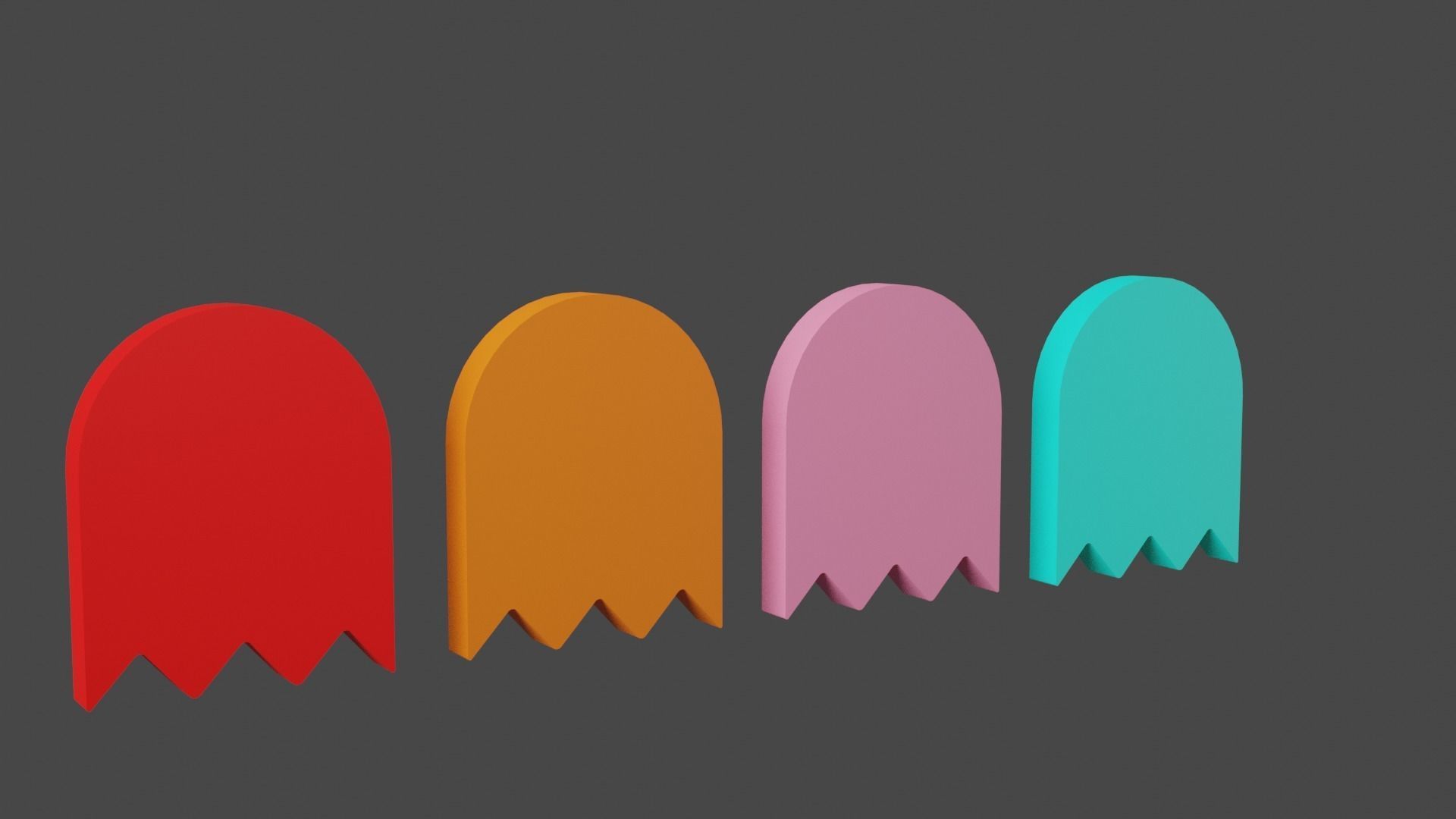 Pacman Ghost Low-poly 3D model_9