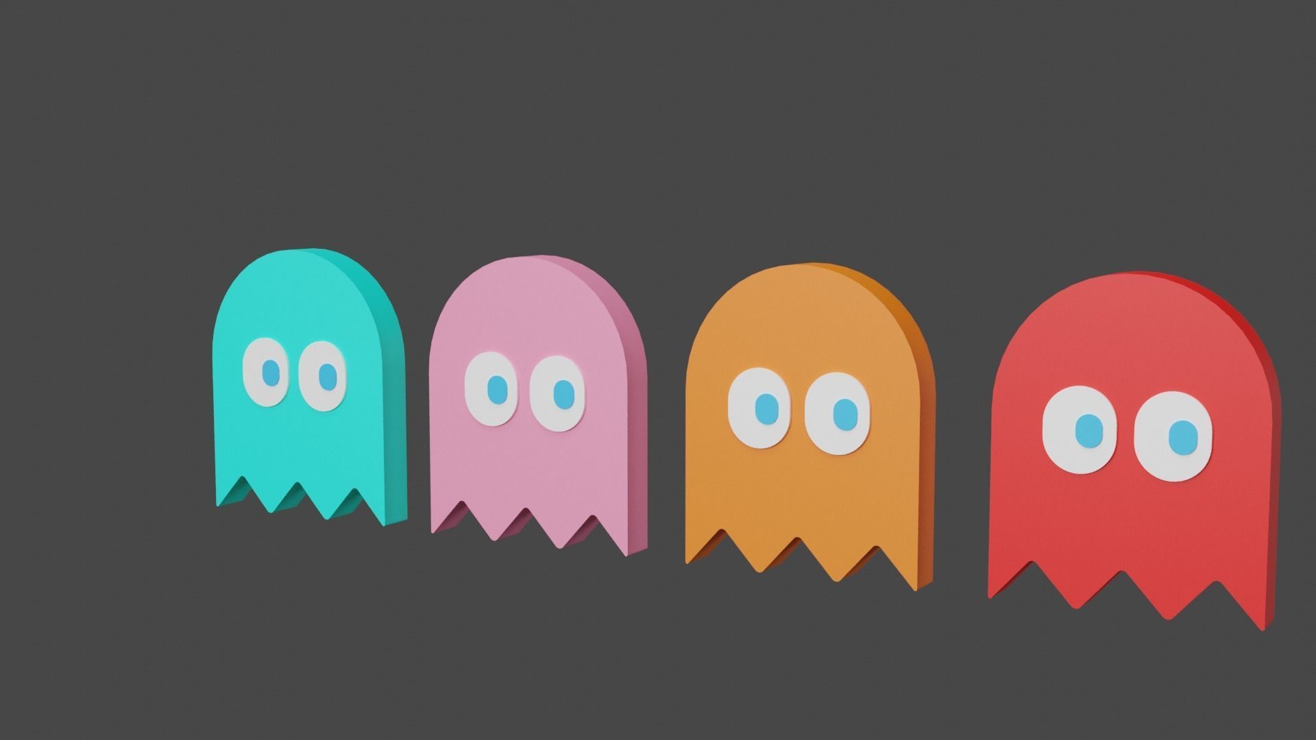 Pacman Ghost Low-poly 3D model_13