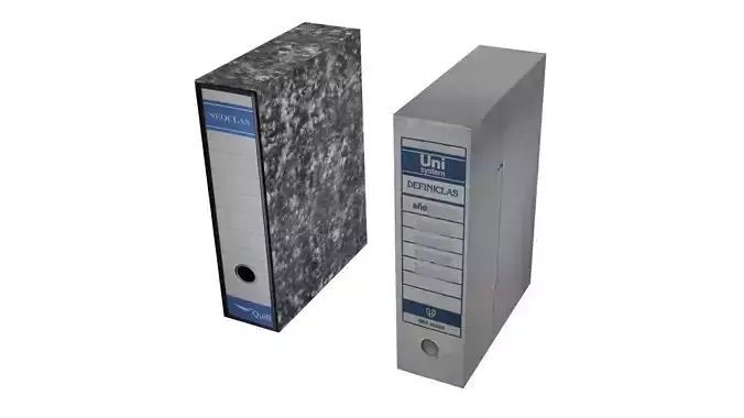 Folder Low Poly metal file box and