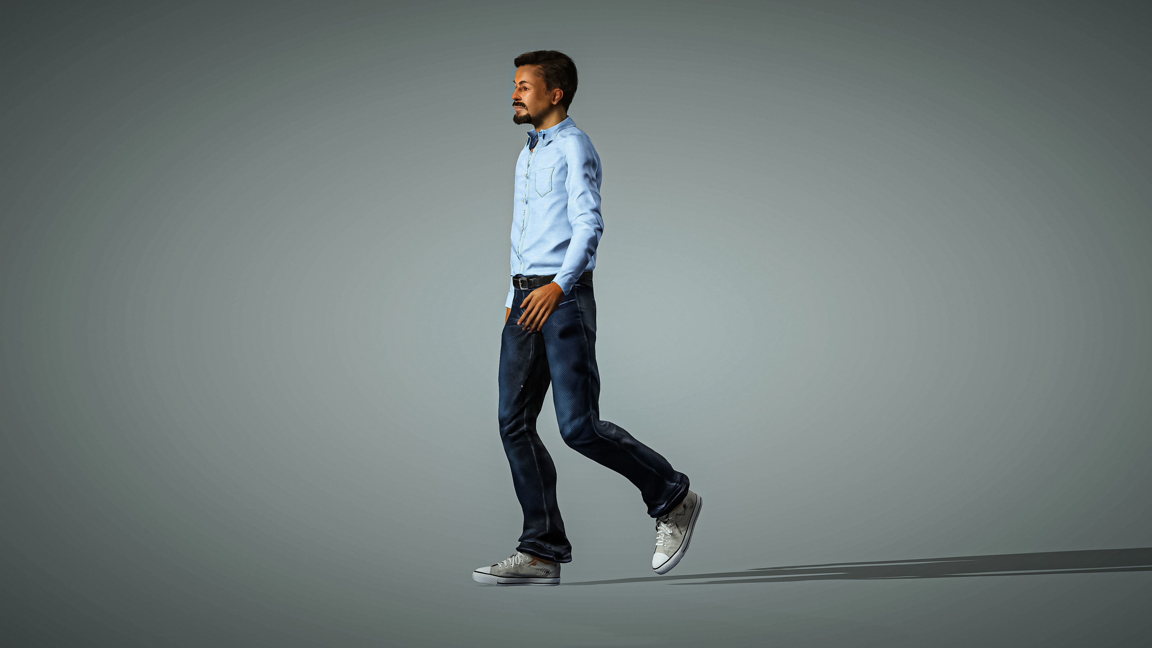 High Quality Male Middle East Indian Low-poly 3D model_6