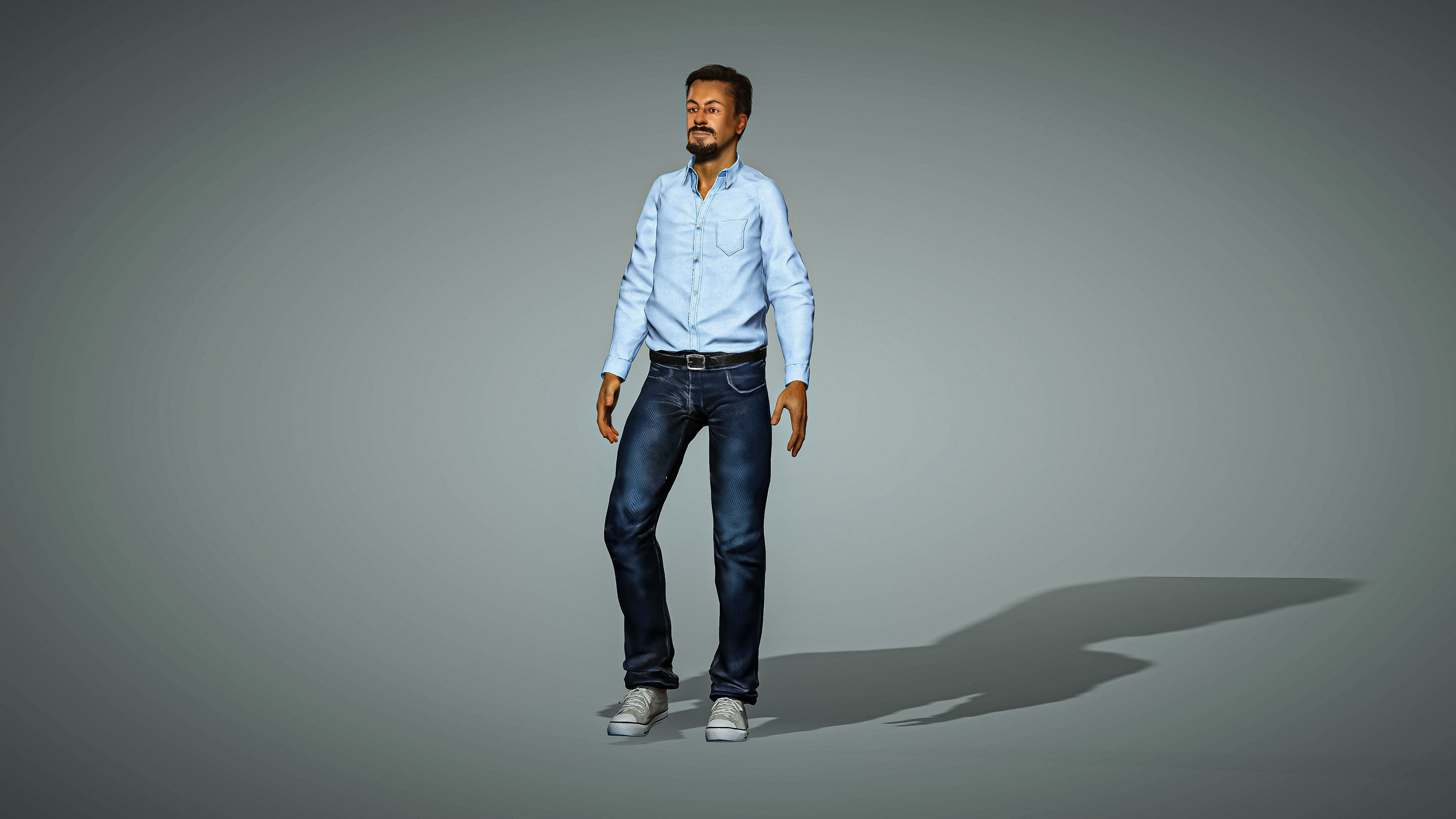 High Quality Male Middle East Indian Low-poly 3D model_4