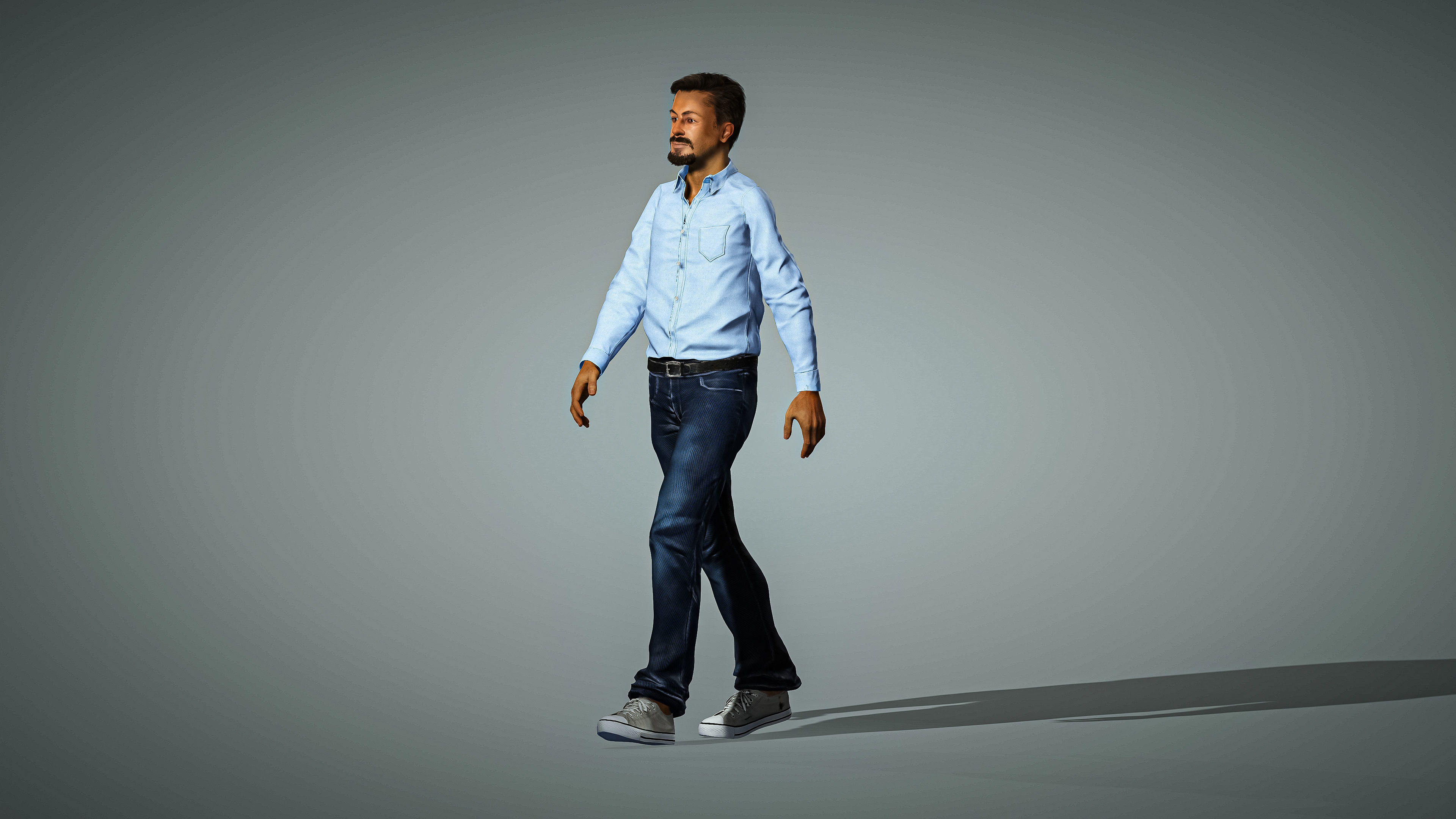 High Quality Male Middle East Indian Low-poly 3D model_5