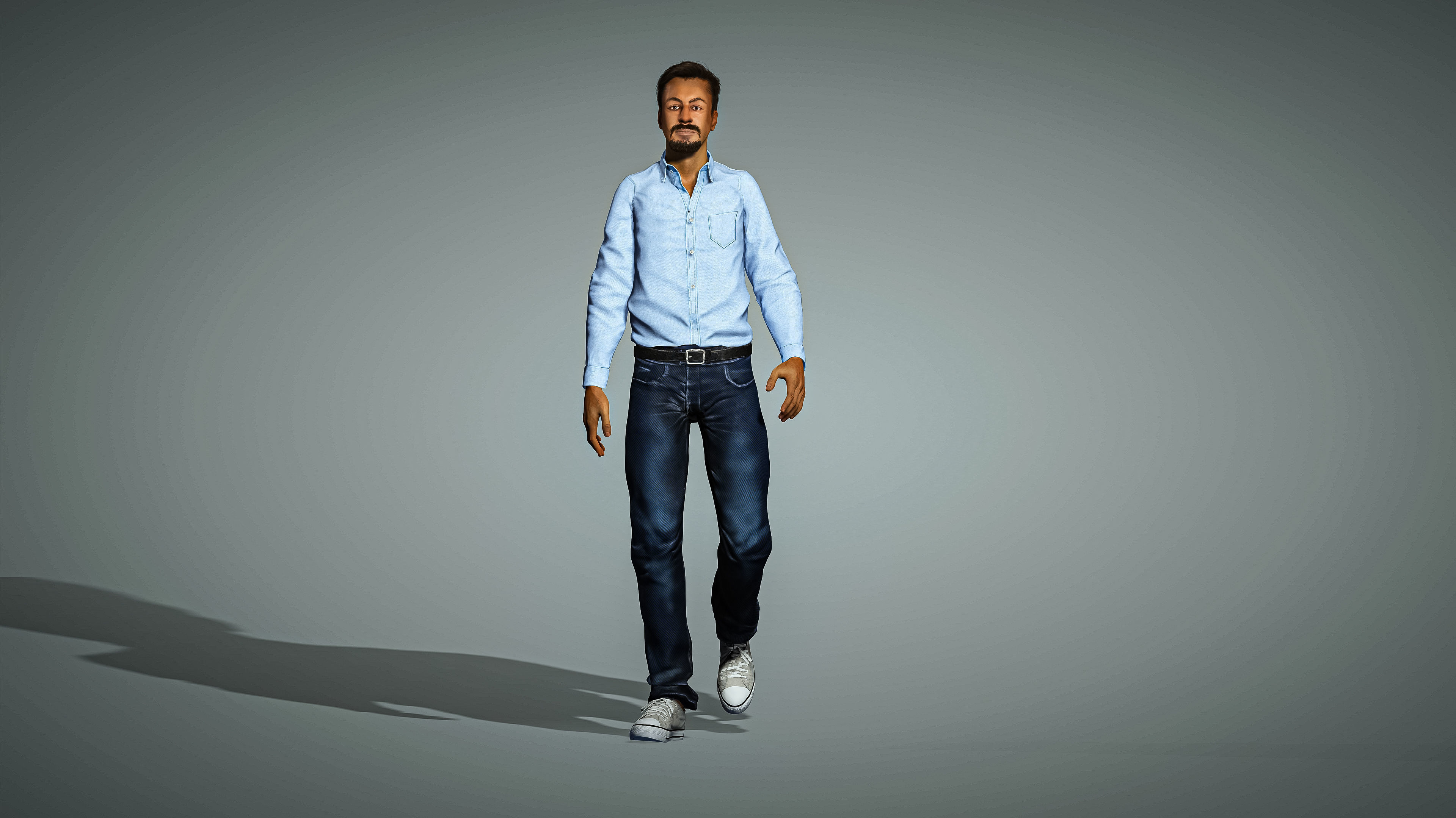 High Quality Male Middle East Indian Low-poly 3D model_3