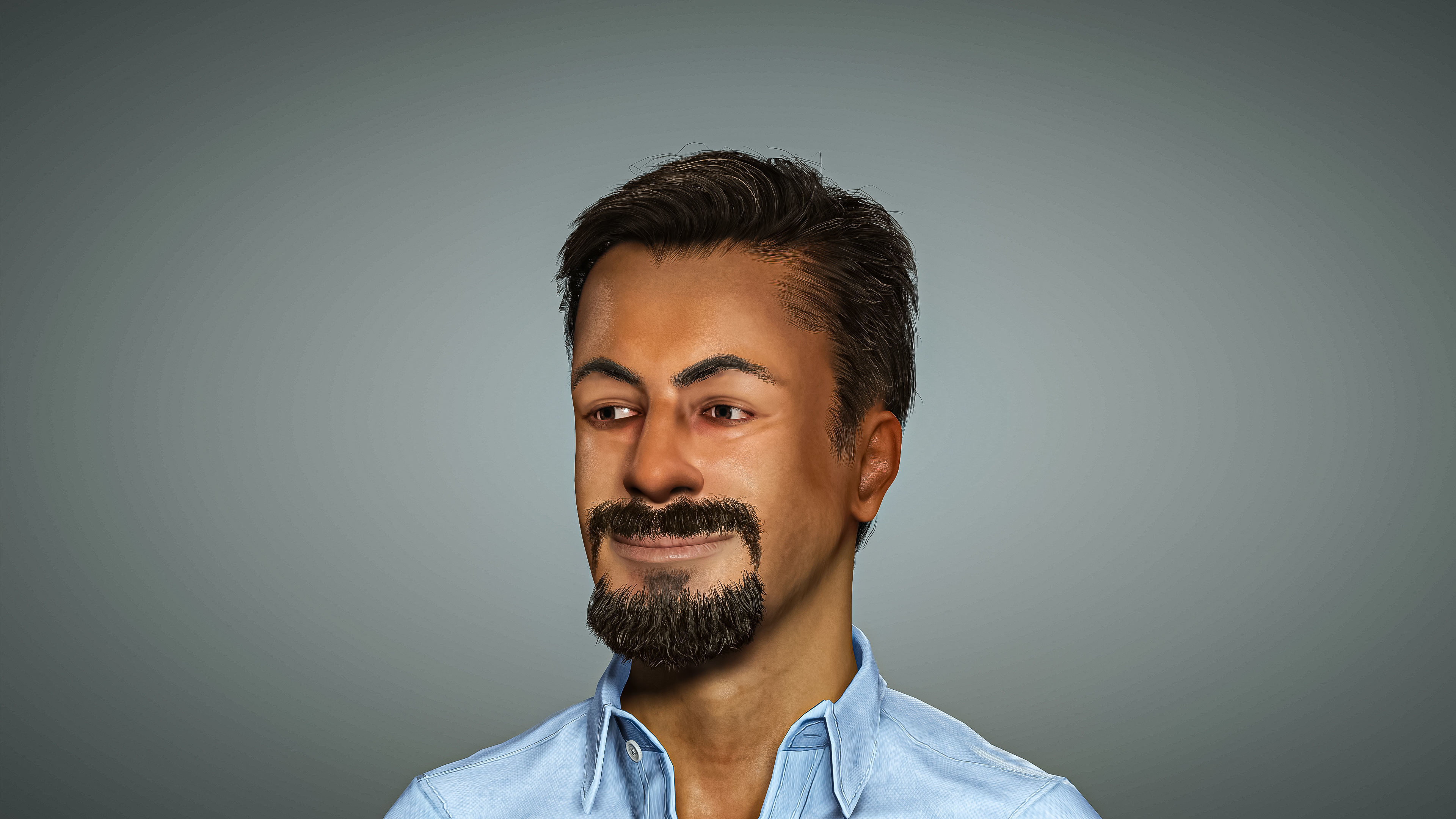 High Quality Male Middle East Indian Low-poly 3D model_13