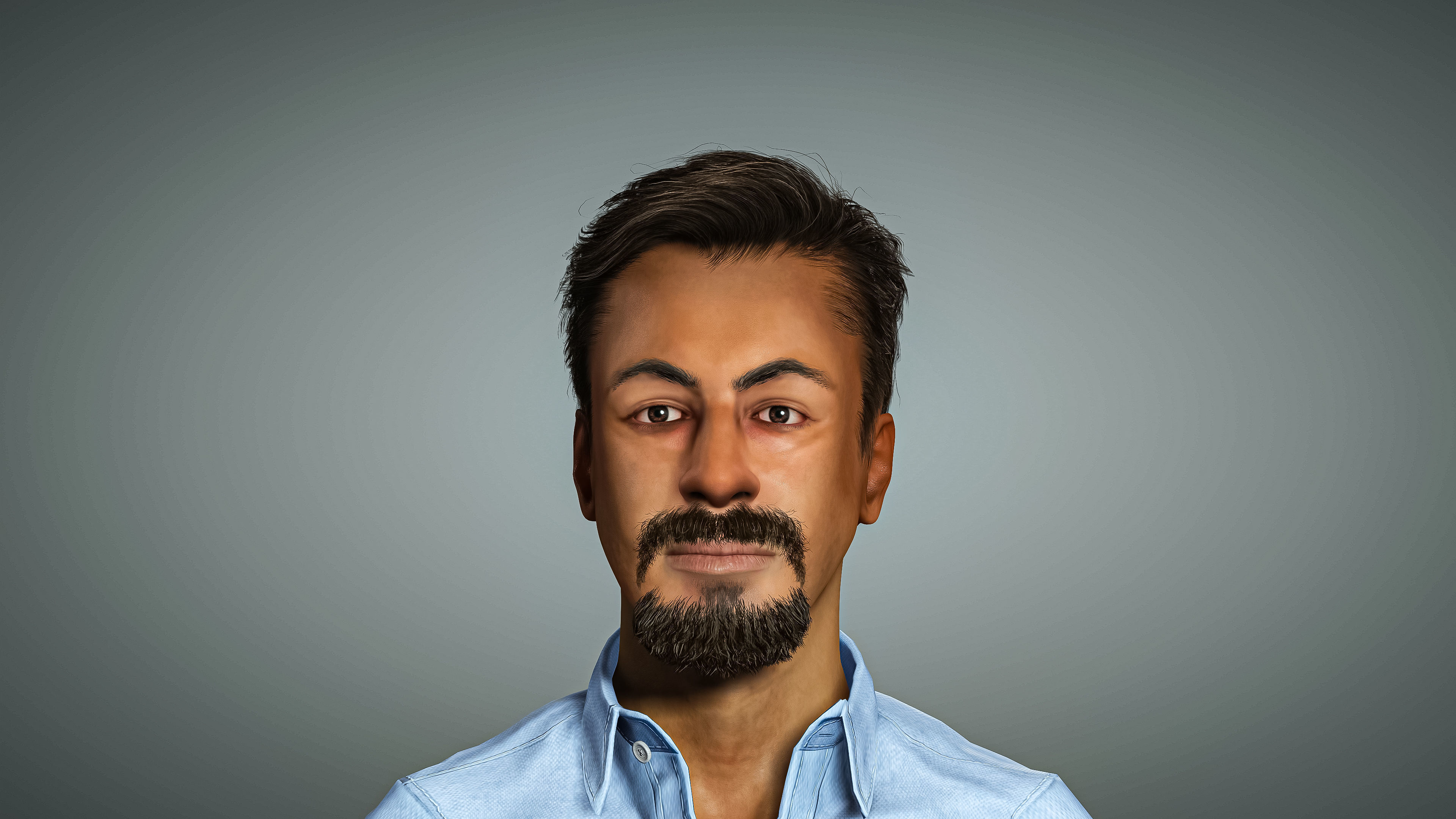 High Quality Male Middle East Indian Low-poly 3D model_2