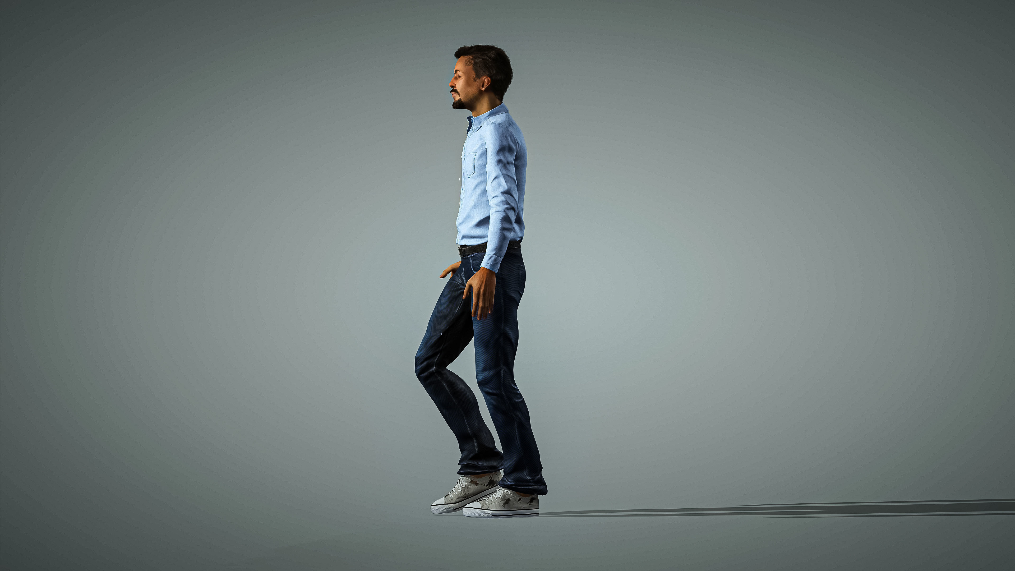 High Quality Male Middle East Indian Low-poly 3D model_7