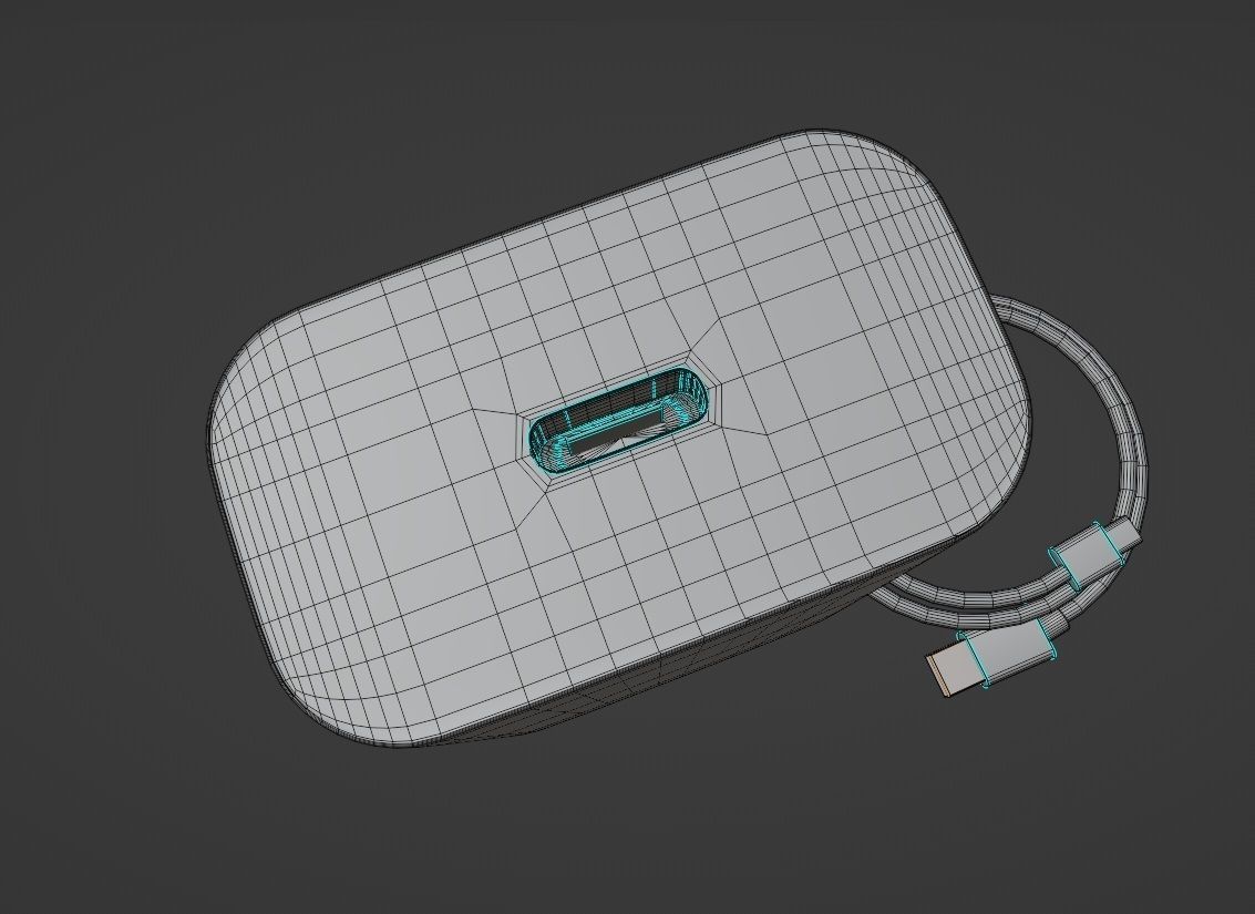 Xiaomi Mi 20W Charger USB-C EU Low-poly 3D model_7