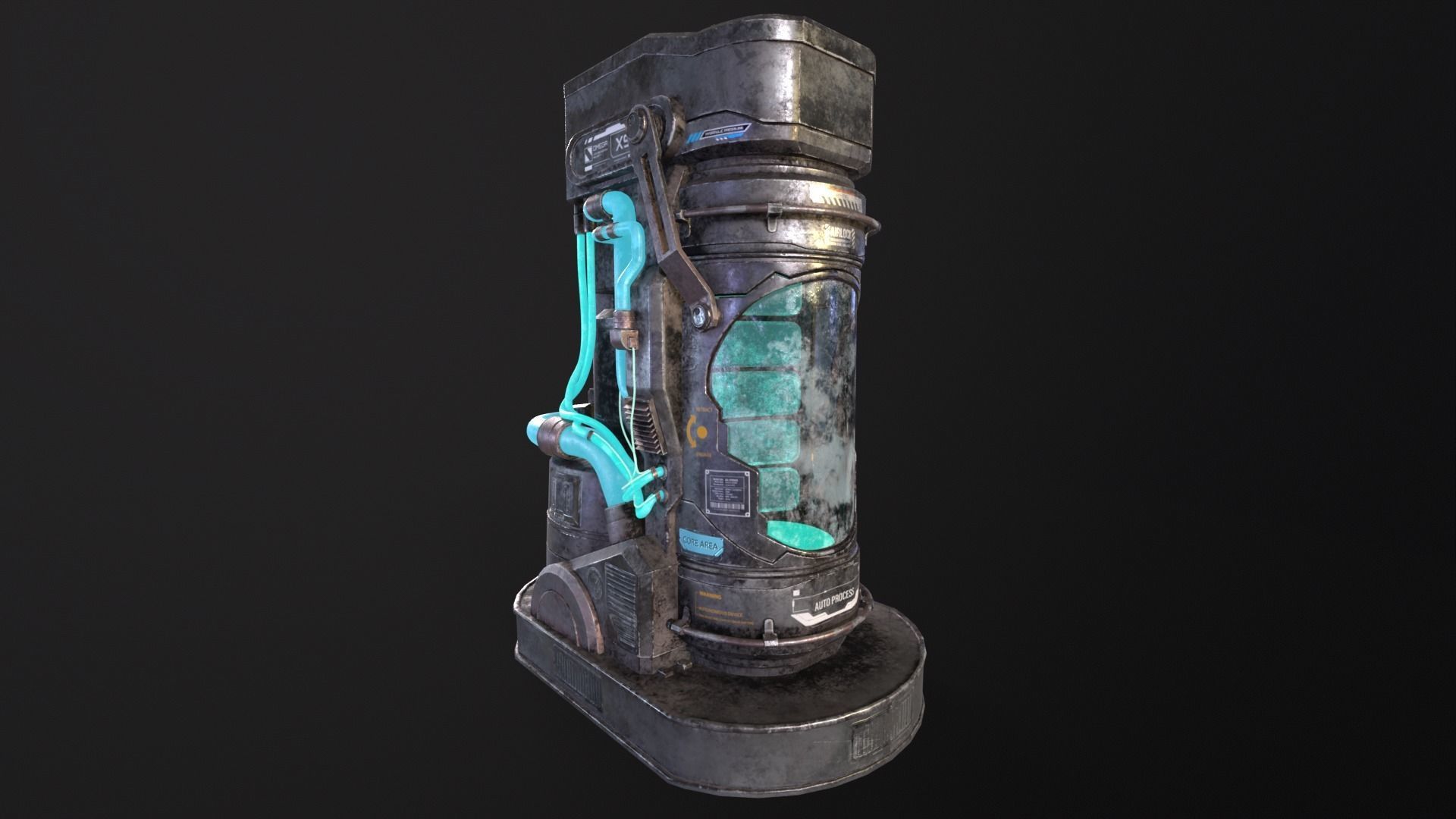 Cryopod Stasis Tube Low-poly 3D model_2