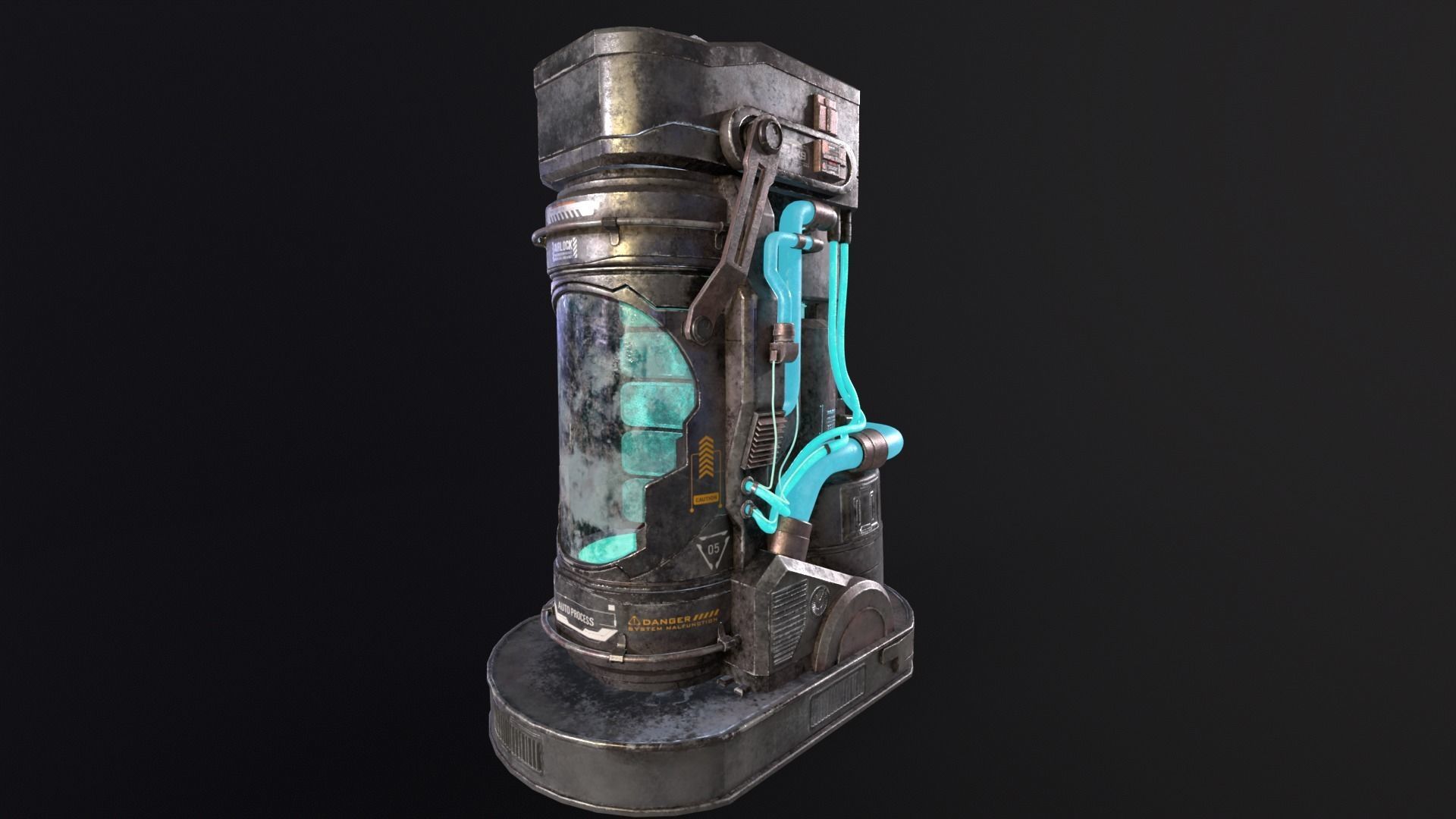 Cryopod Stasis Tube Low-poly 3D model_6