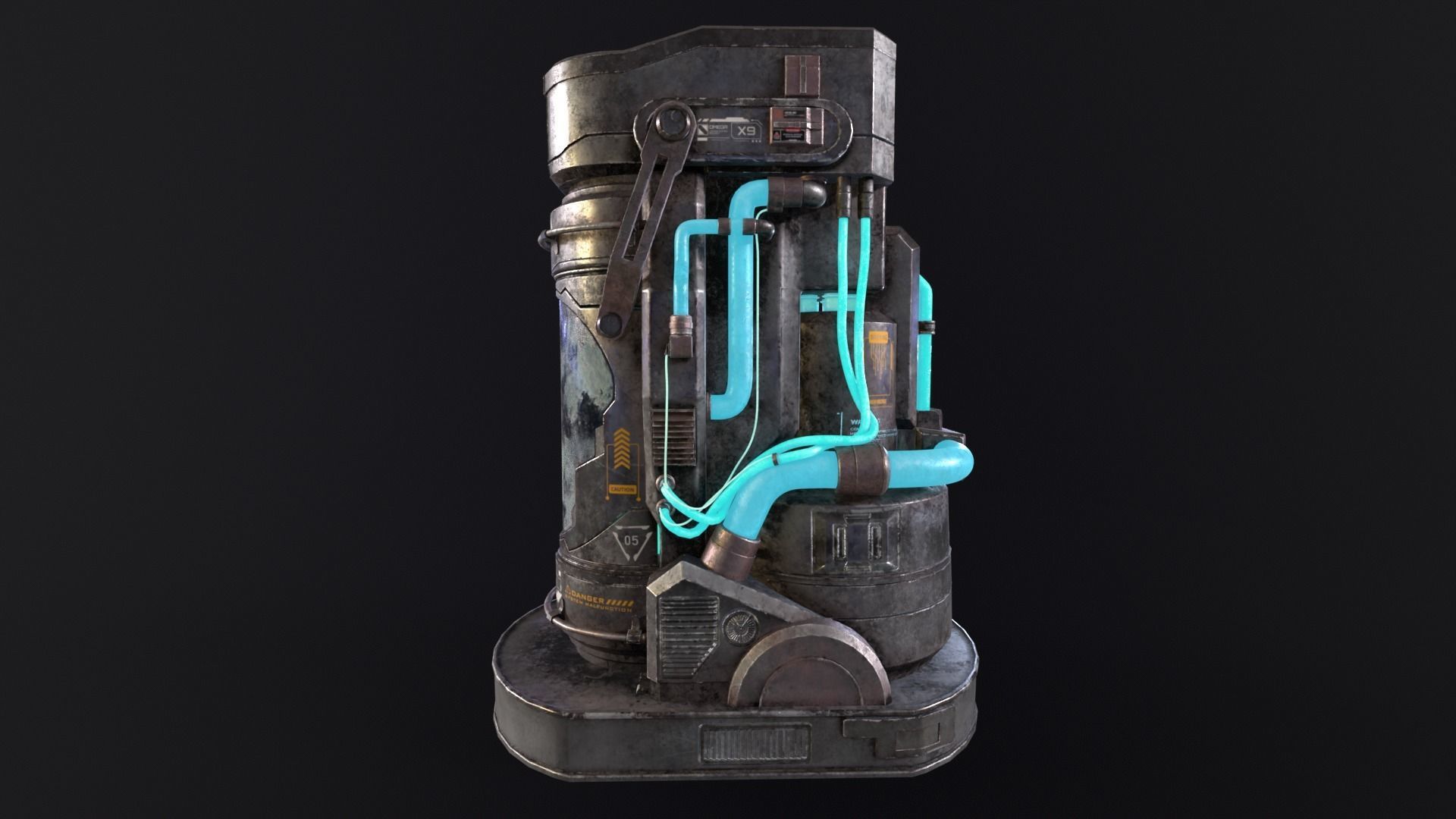 Cryopod Stasis Tube Low-poly 3D model_8