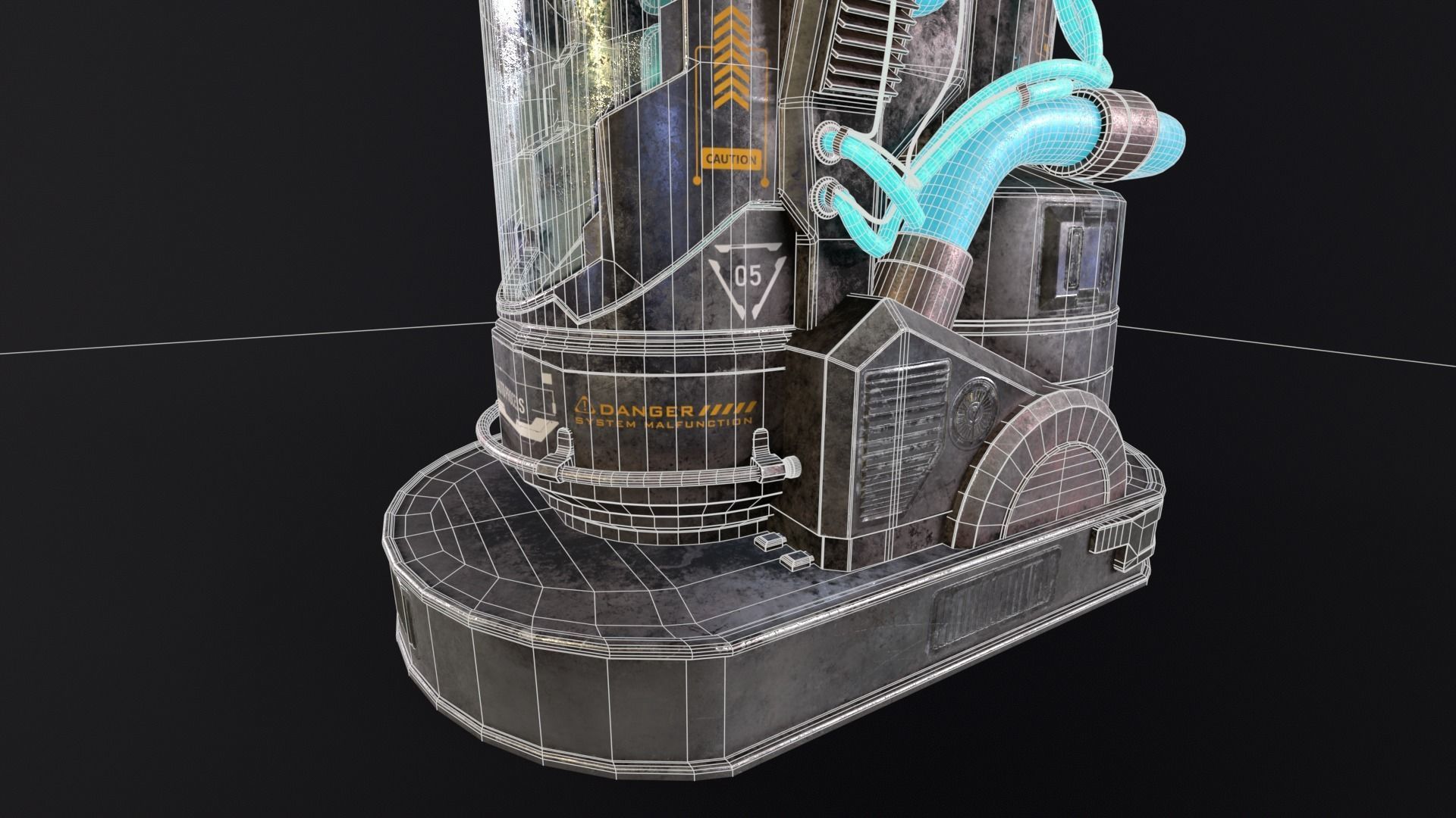 Cryopod Stasis Tube Low-poly 3D model_21